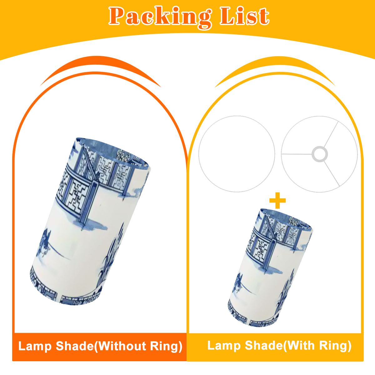 Blue Willow Garden Chinoiserie Drum Lamp Shade