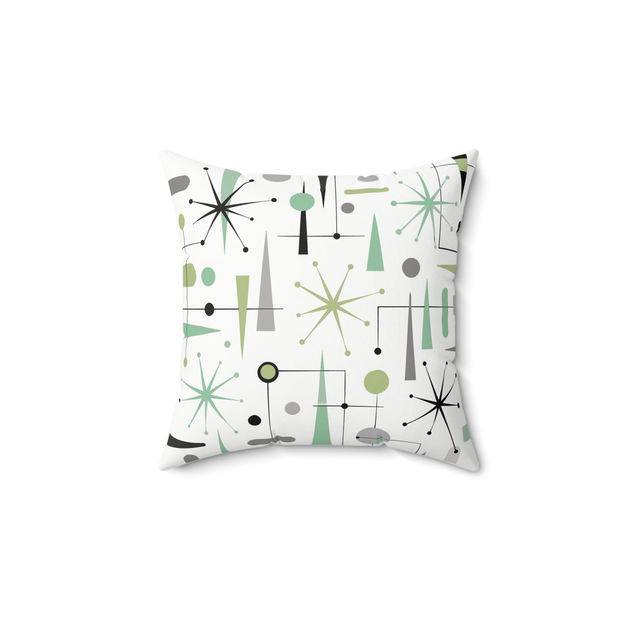 Atomic Sputnik Mid Century Modern Retro Throw Pillow