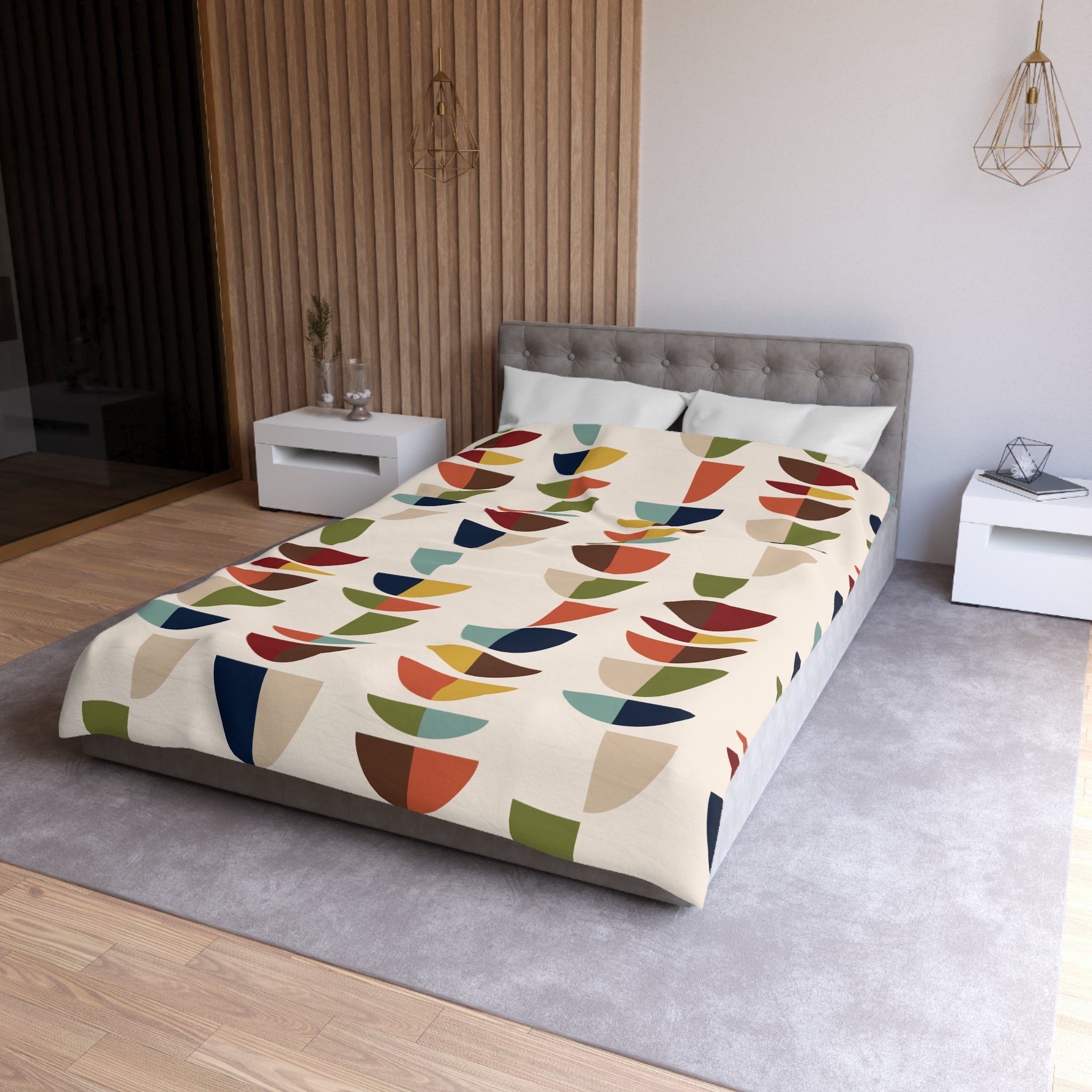 Mid Century Modern Retro Geometric Abstract MCM Duvet Cover