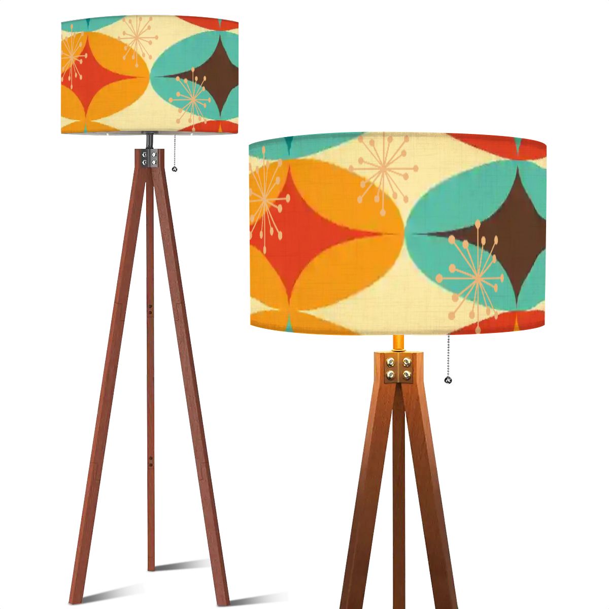 Mid Century Modern Starburst Tripod Floor Lamp Retro MCM Lighting