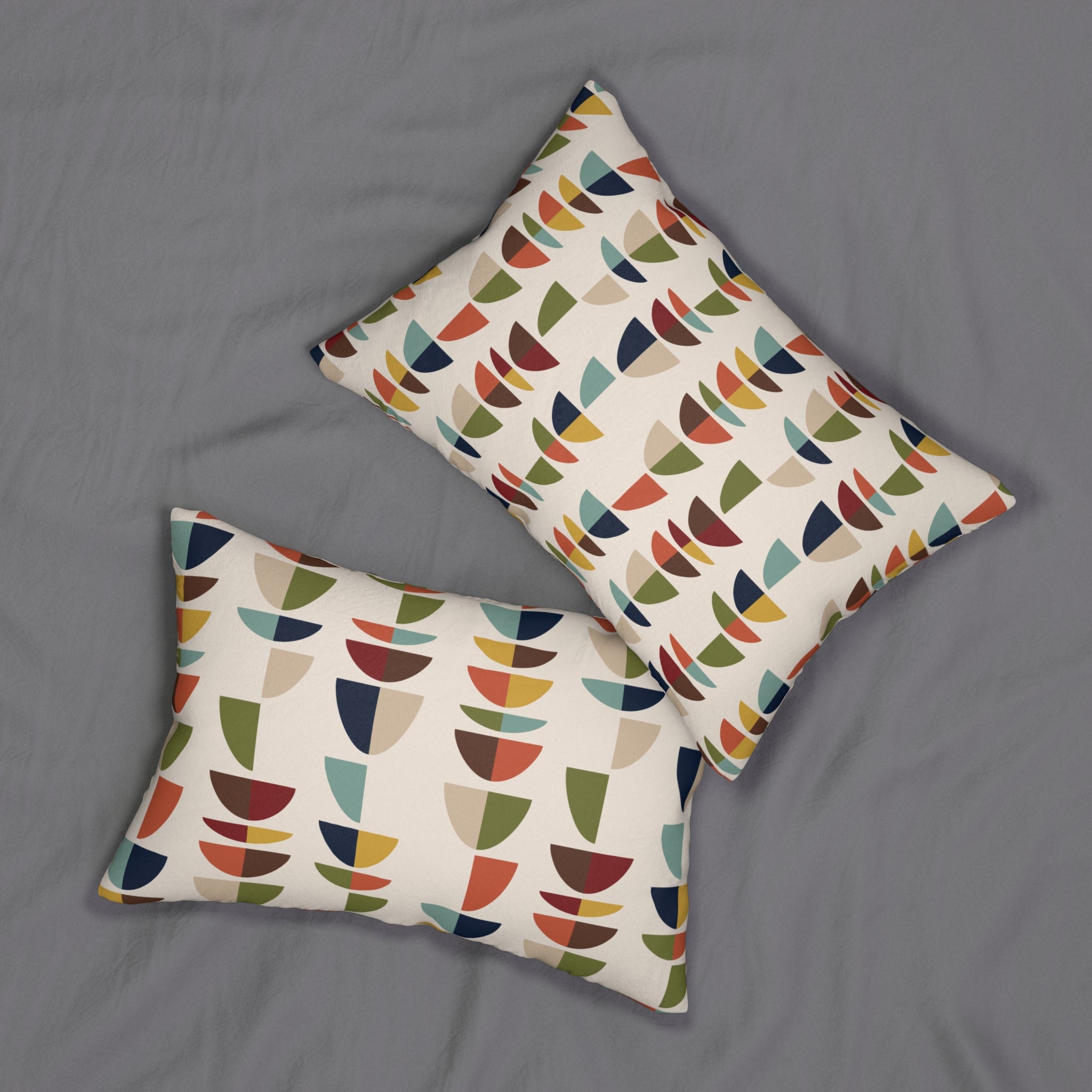 Mid Century Modern Retro Geometric Abstract MCM Lumbar Pillow