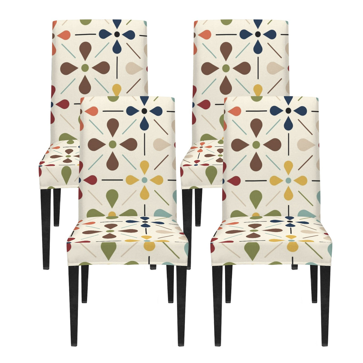 Scandinavian Danish Floral Mid Century Modern Chair Slipcover