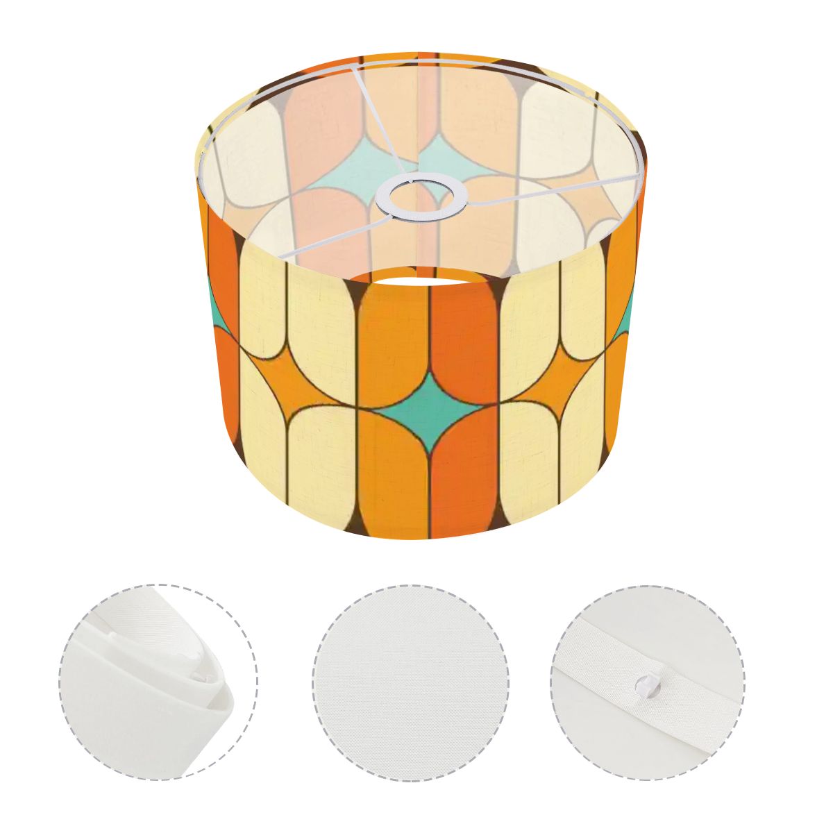 Groovy 70s Mod Geometric Mid Century Modern Retro Lamp Shade