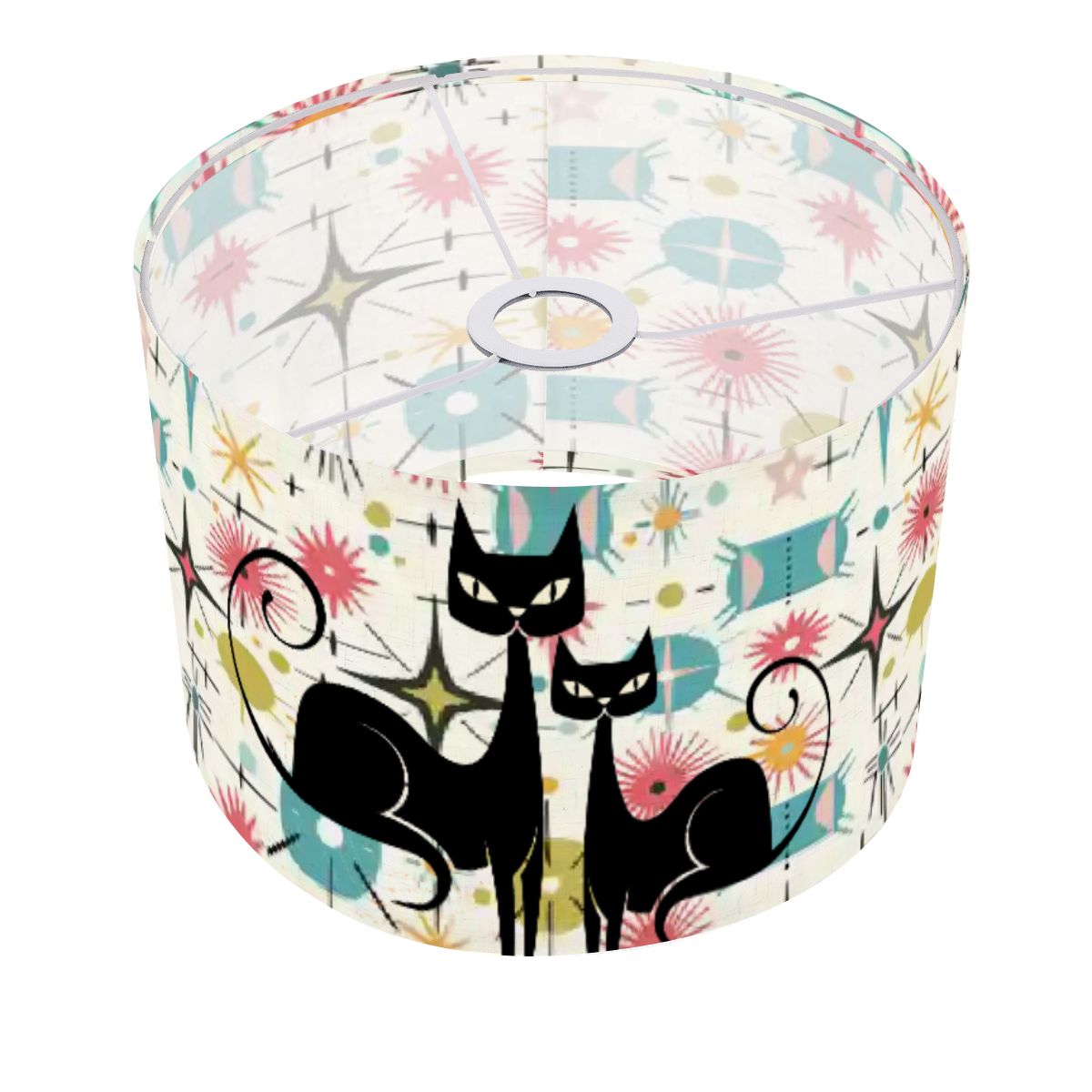 Kitschy Atomic Cat Starburst Mid Century Modern Lamp Shade
