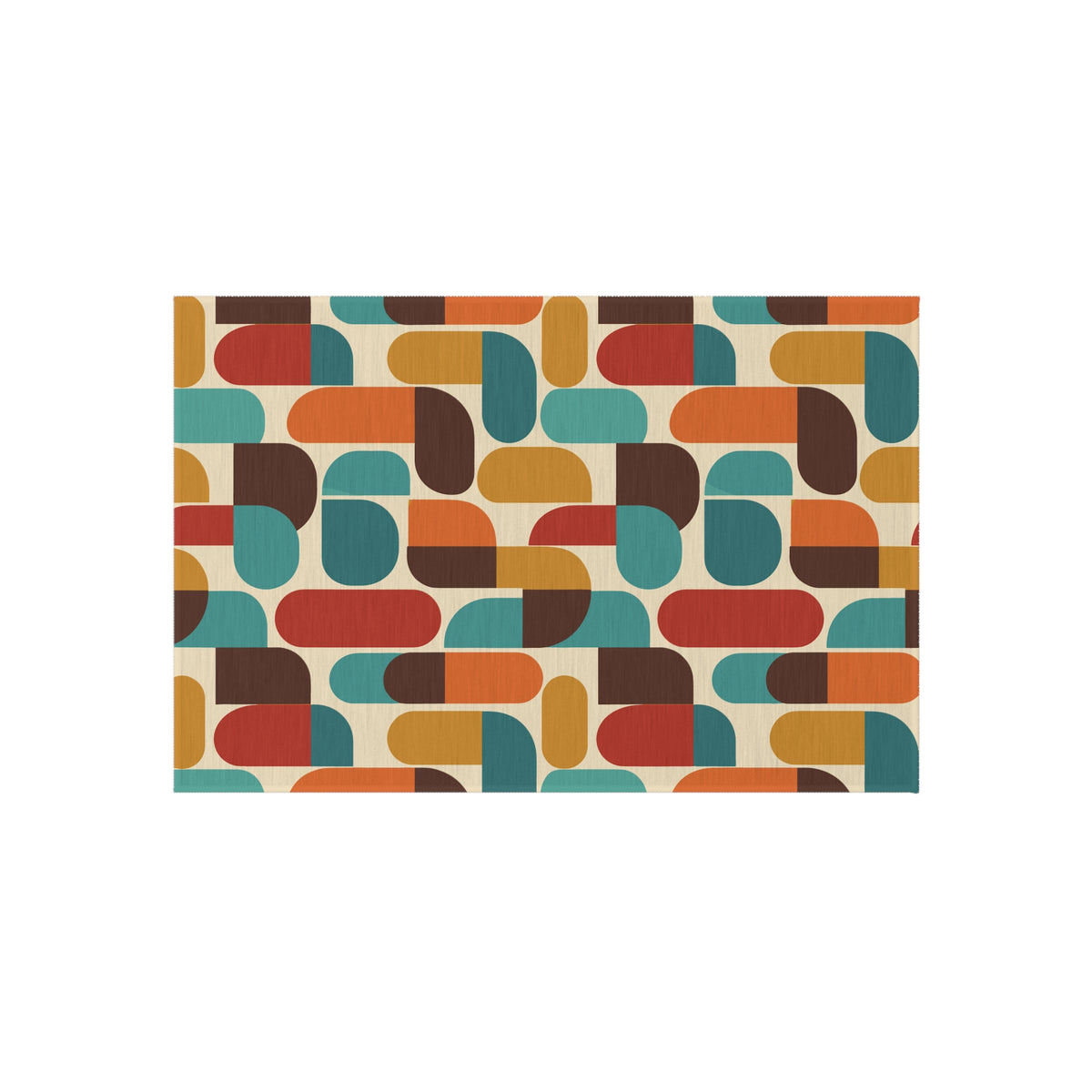 Groovy 70s Mod Geometric Mid Century Modern Outdoor Patio Rug