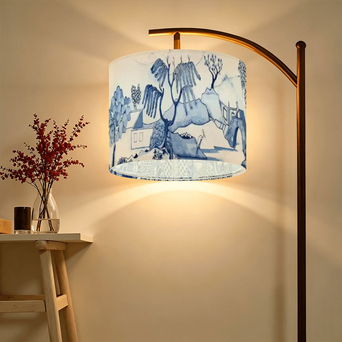 Blue Willow Chinoiserie Lamp Shade