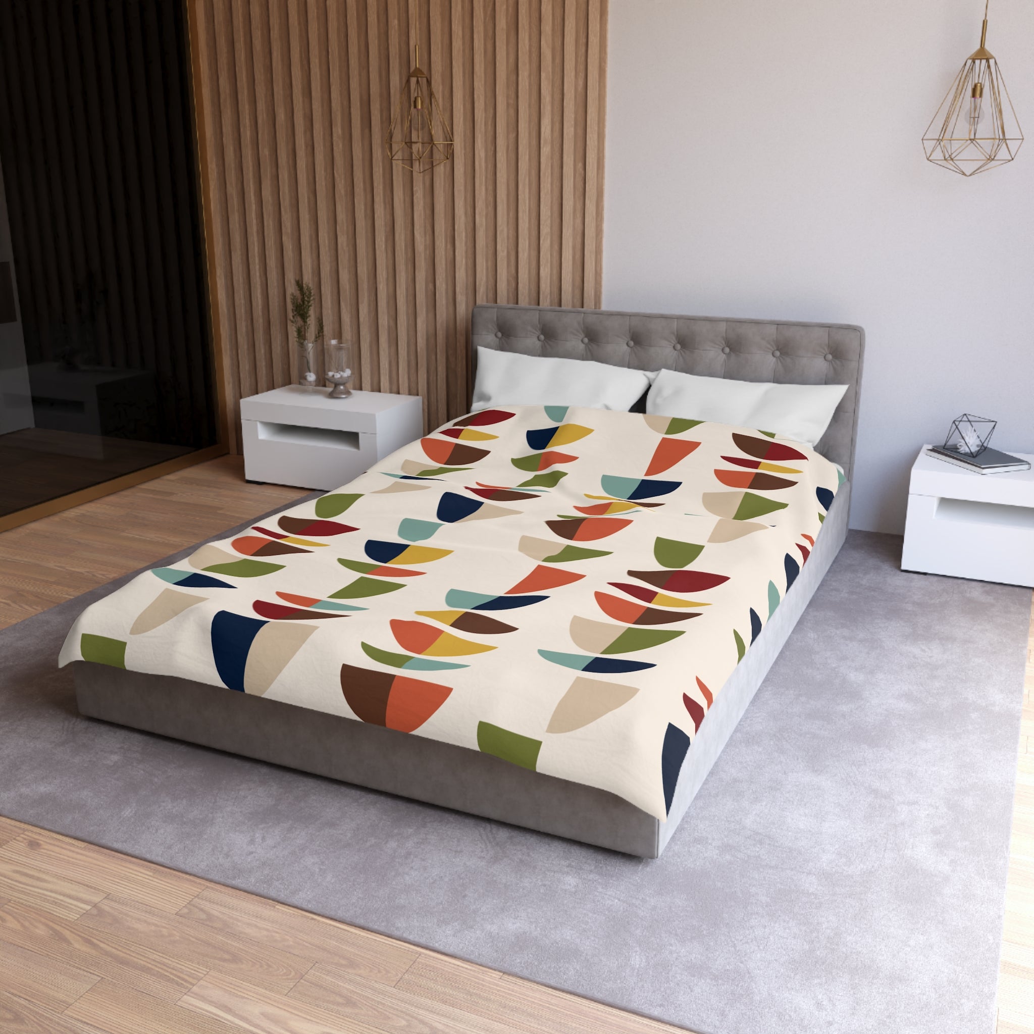 Mid Century Modern Retro Geometric Abstract MCM Duvet Cover