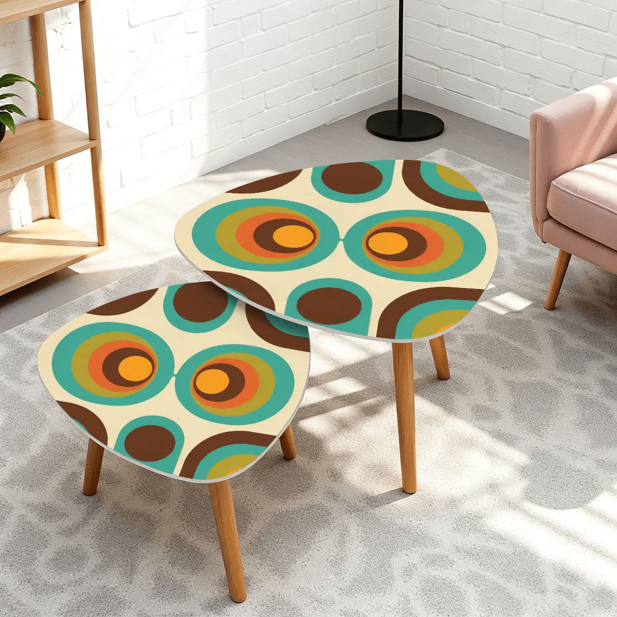 Groovy 70s Mod Mid Century Modern Retro Nesting Tables