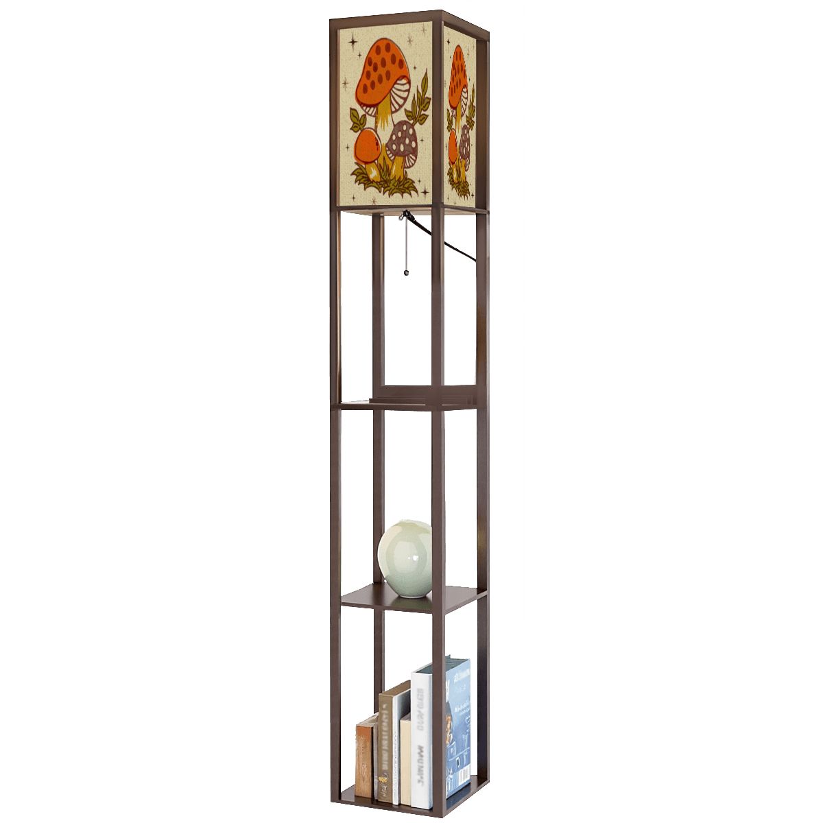 Merry Mushroom Mid Century Modern Retro Floor Lamp with Shelves