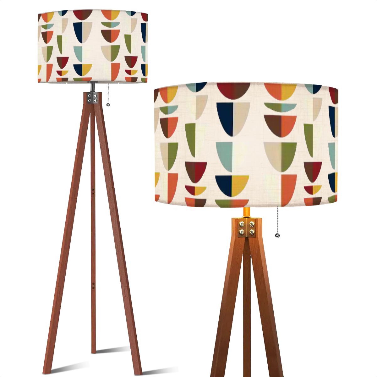Mid Century Modern Retro Geometric Abstract Tripod Floor Lamp