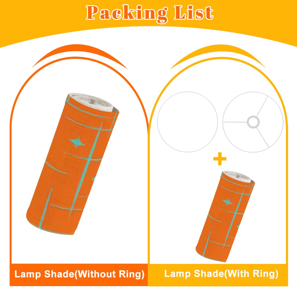 Atomic Starburst Geometric Diamond Mid Century Modern Orange Drum Lamp Shade