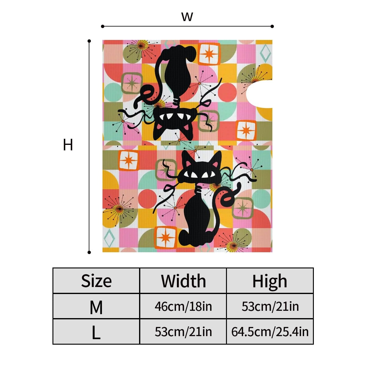 Retro Atomic Cat Kitschy MCM Magnetic Mailbox Cover