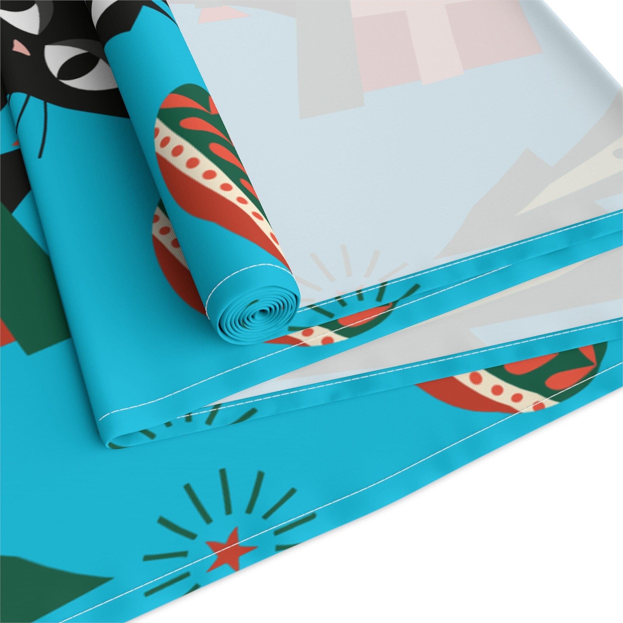 Kate McEnroe New York 1950s Atomic Kitschy Black Cat Christmas Table Runner, Mid Century Retro Holiday DecorTable Runners32832533655449276806