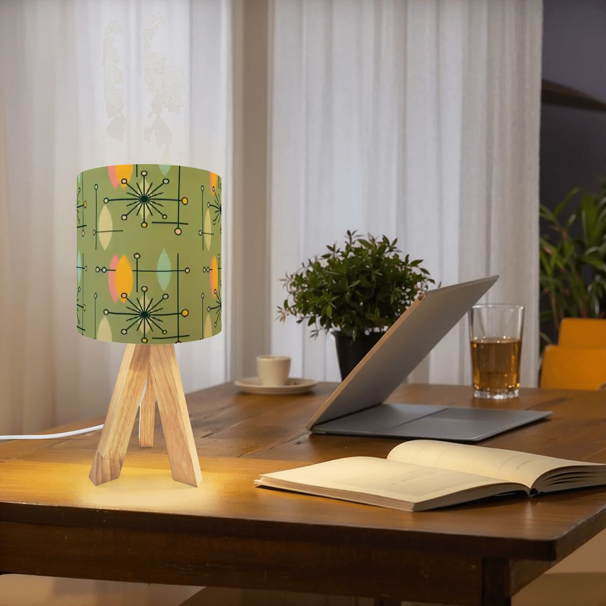 Kate McEnroe New York 1950s Atomic Starburst Mid Century Modern Tripod Table LampTable Lamps5NTTf1vOFZ
