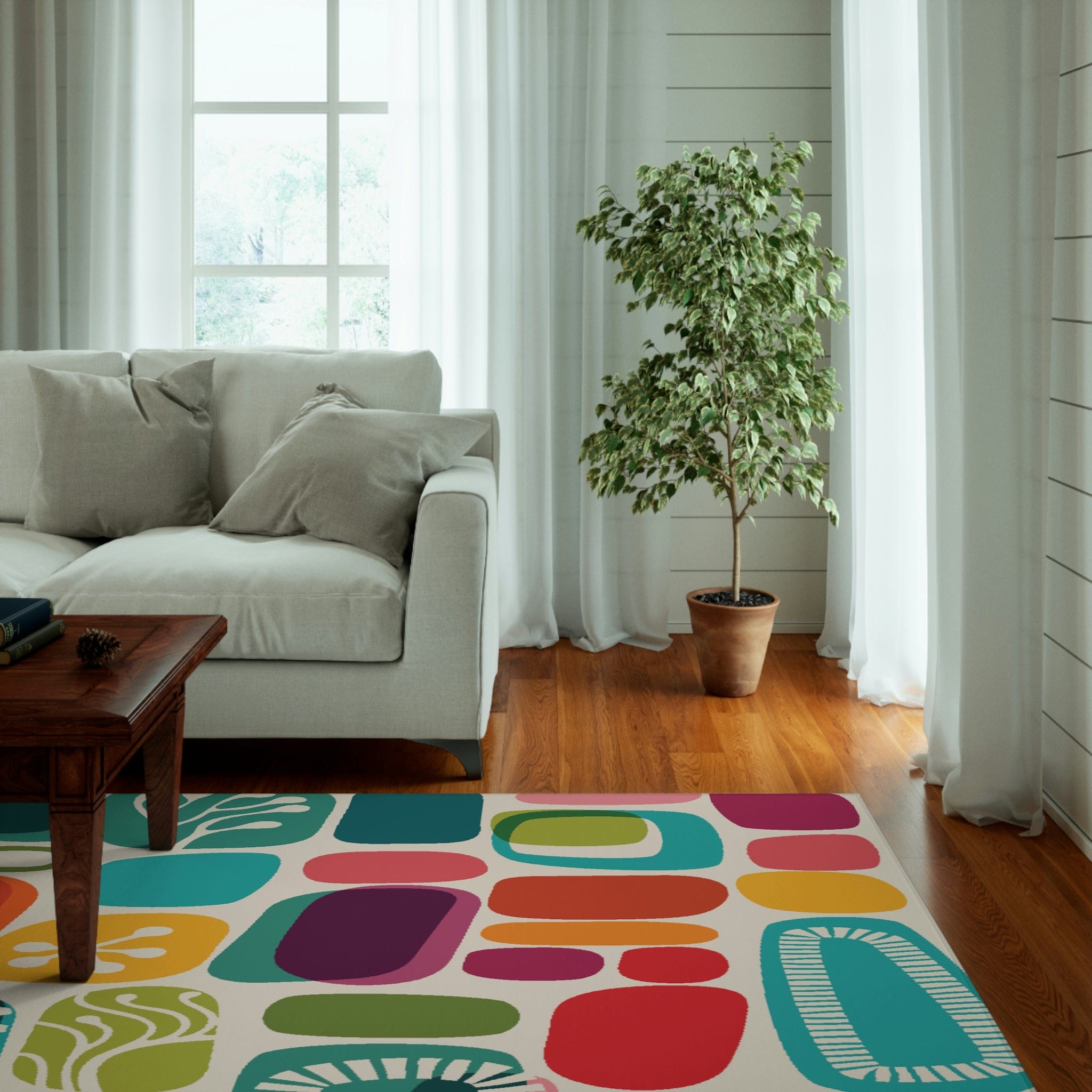 Kate McEnroe New York 1950s Mid Century Modern Amoeba Area RugRugs27438072816631990908