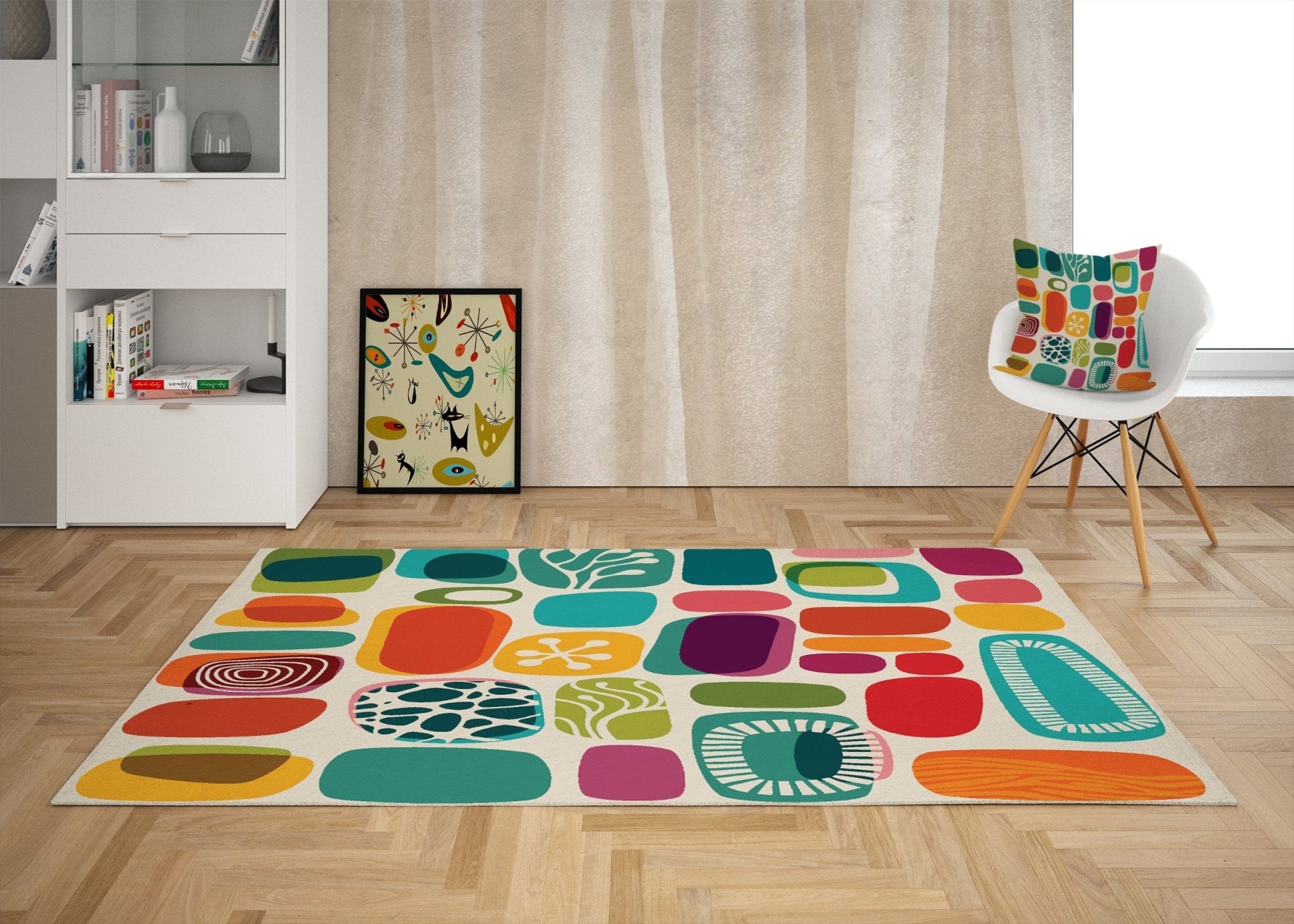 Kate McEnroe New York 1950s Mid Century Modern Amoeba Area RugRugs27438072816631990908