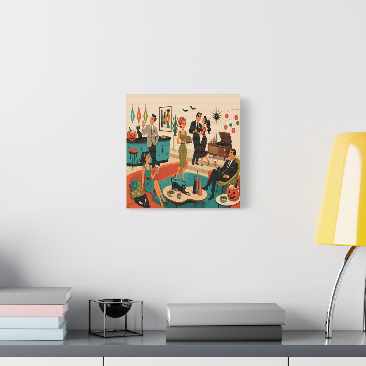 Kate McEnroe New York 1950s Mid Century Modern Halloween Cocktail Party Canvas Wall ArtCanvas Wall Art22082105667541700666