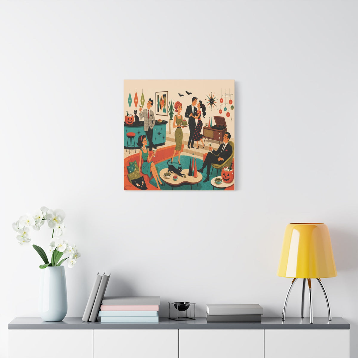 Kate McEnroe New York 1950s Mid Century Modern Halloween Cocktail Party Canvas Wall ArtCanvas Wall Art22082105667541700666