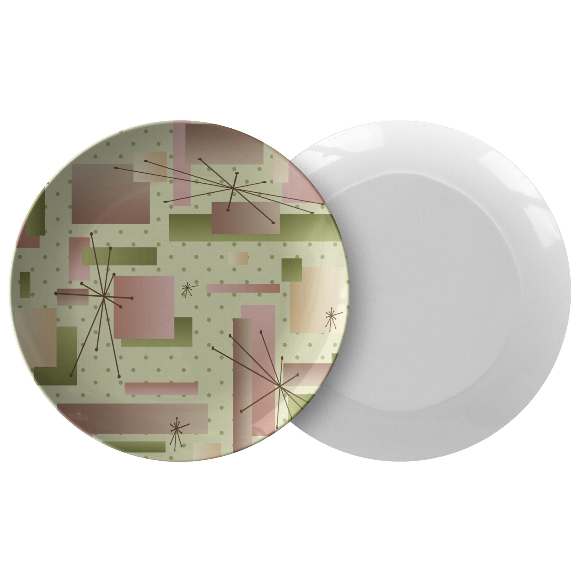 Kate McEnroe New York 1950s Mid Century Modern Retro Geometric Starbursts PlatePlates9820SINGLE