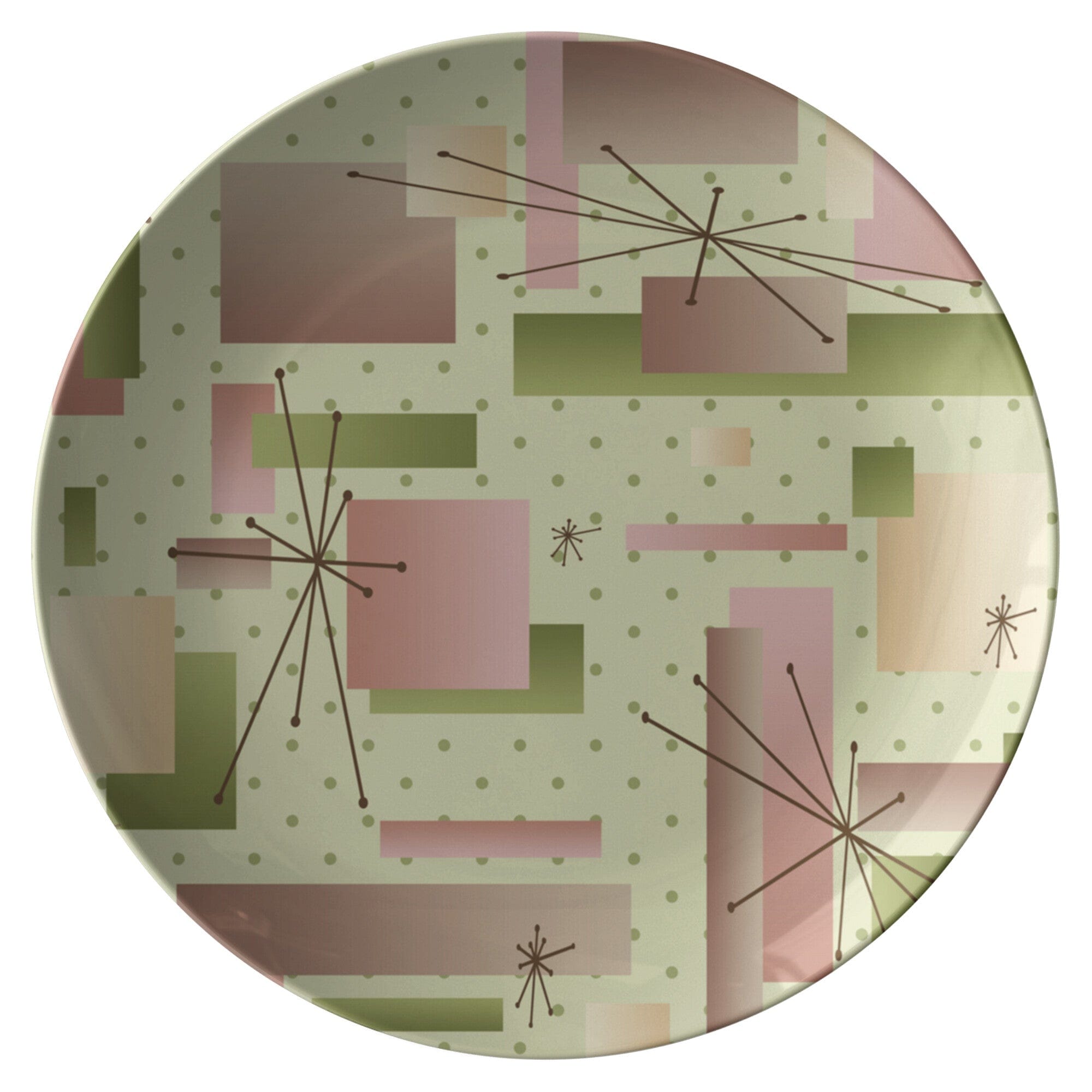 Kate McEnroe New York 1950s Mid Century Modern Retro Geometric Starbursts PlatePlates9820SINGLE