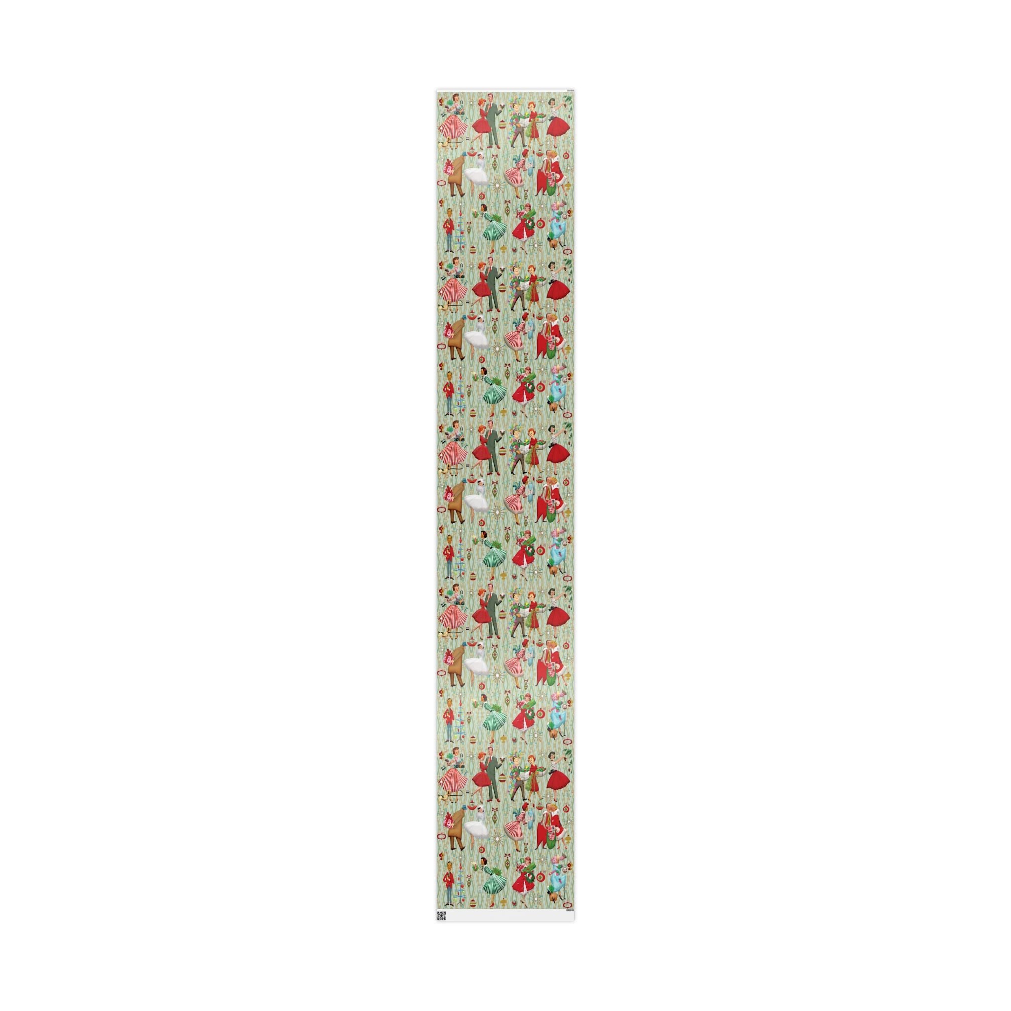 Kate McEnroe New York 1950s Retro Vintage Christmas Wrapping Paper, Mid Century Modern Retro Green, Red, Women, Ladies, Housewives Holiday Gift WrapWrapping Paper23095000715903035511