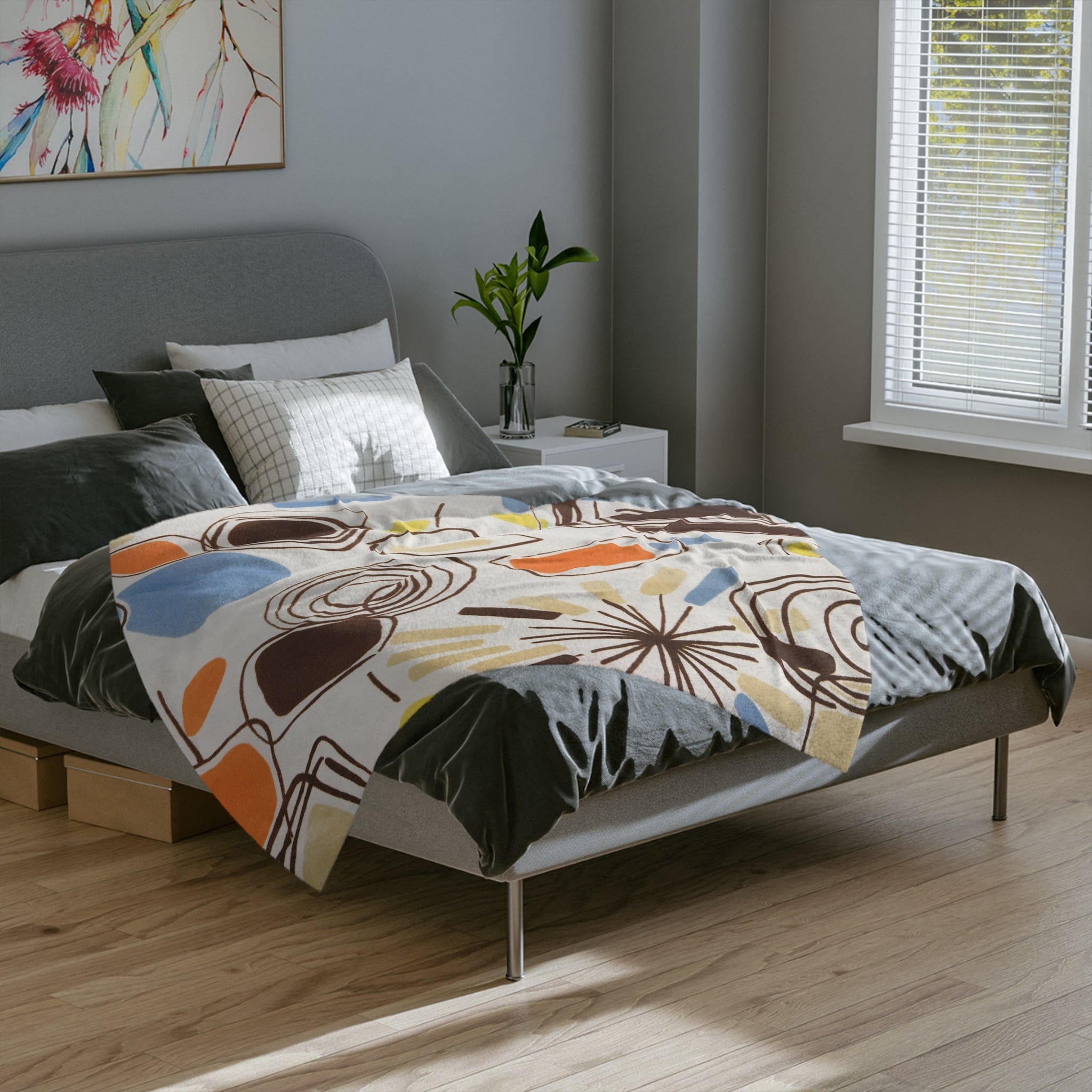 Kate McEnroe New York 1960s Mid Century Modern Retro Vintage Geometric Abstract BlanketBlankets93458108030196853094