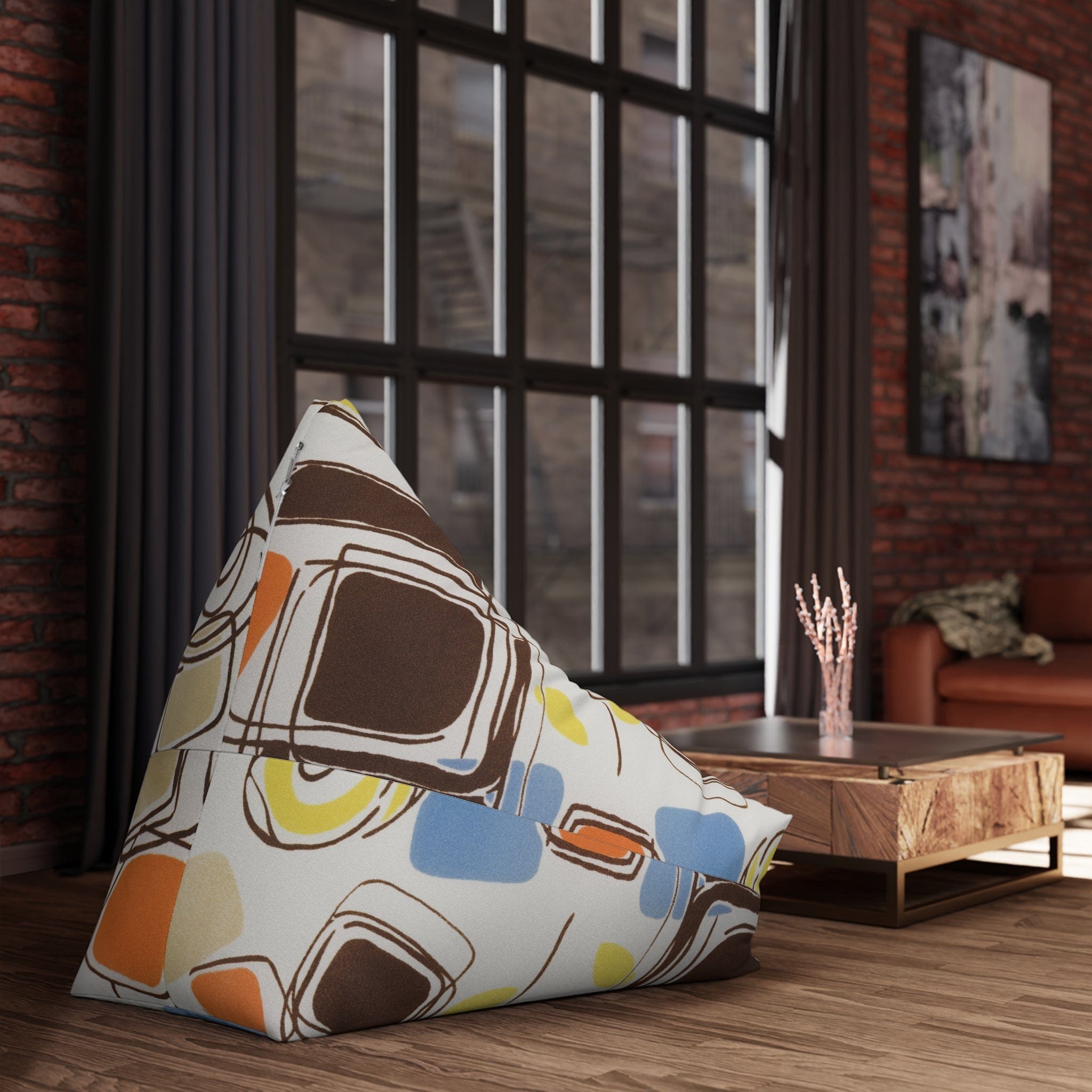 Kate McEnroe New York 1960s Mid Mod Retro Vintage Geometric Abstract Bean Bag Chair CoverBean Bag Chair Covers23919019117428071065