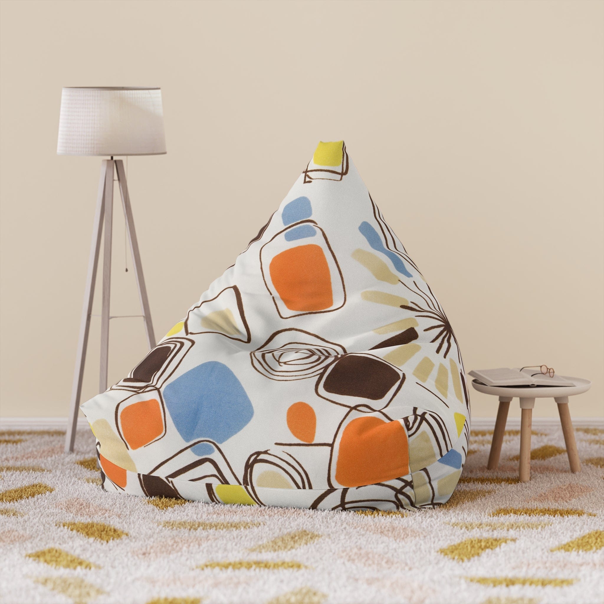 Kate McEnroe New York 1960s Mid Mod Retro Vintage Geometric Abstract Bean Bag Chair CoverBean Bag Chair Covers23919019117428071065