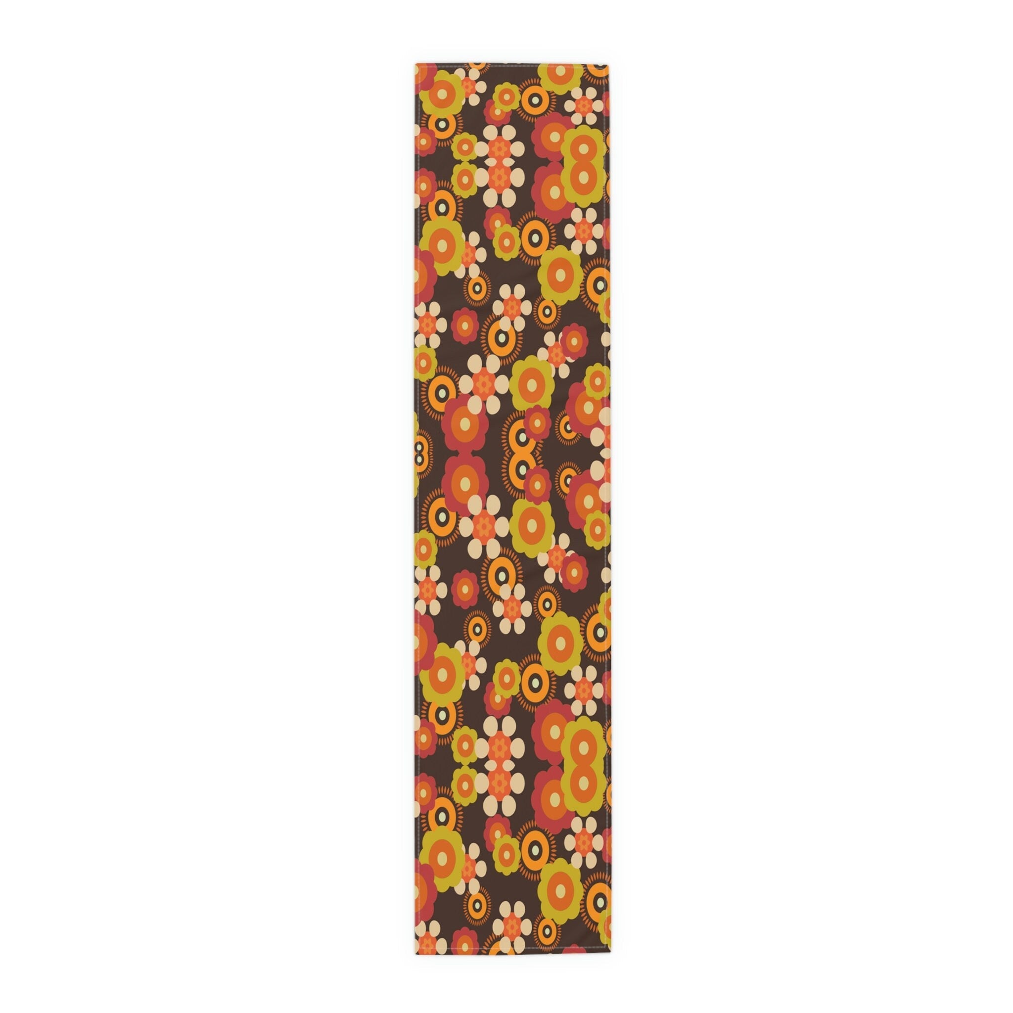 Kate McEnroe New York 1970s Mid Century Modern Boho Floral Table Runner, Retro Table Runner, 70s Vibe Flower Power Table Linen, Spring Dining Table Decor GiftsTable Runners23844892641802564395
