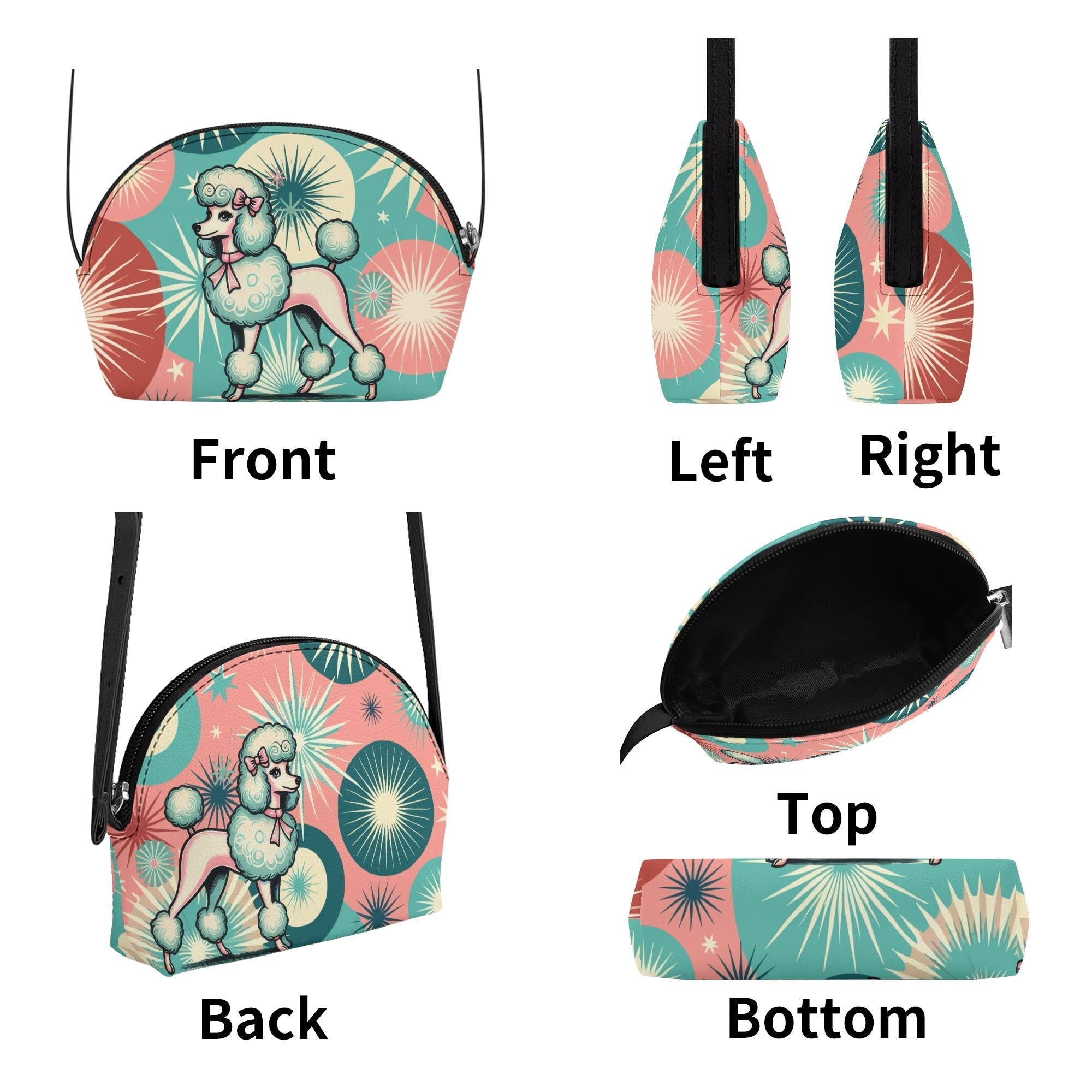 Kate McEnroe New York 50s Kitsch Cute Poodle Starburst Mini Purse, Retro Crossbody Bag, Mid Century Modern Girls HandbagHandbagsN67GMD2W - 1