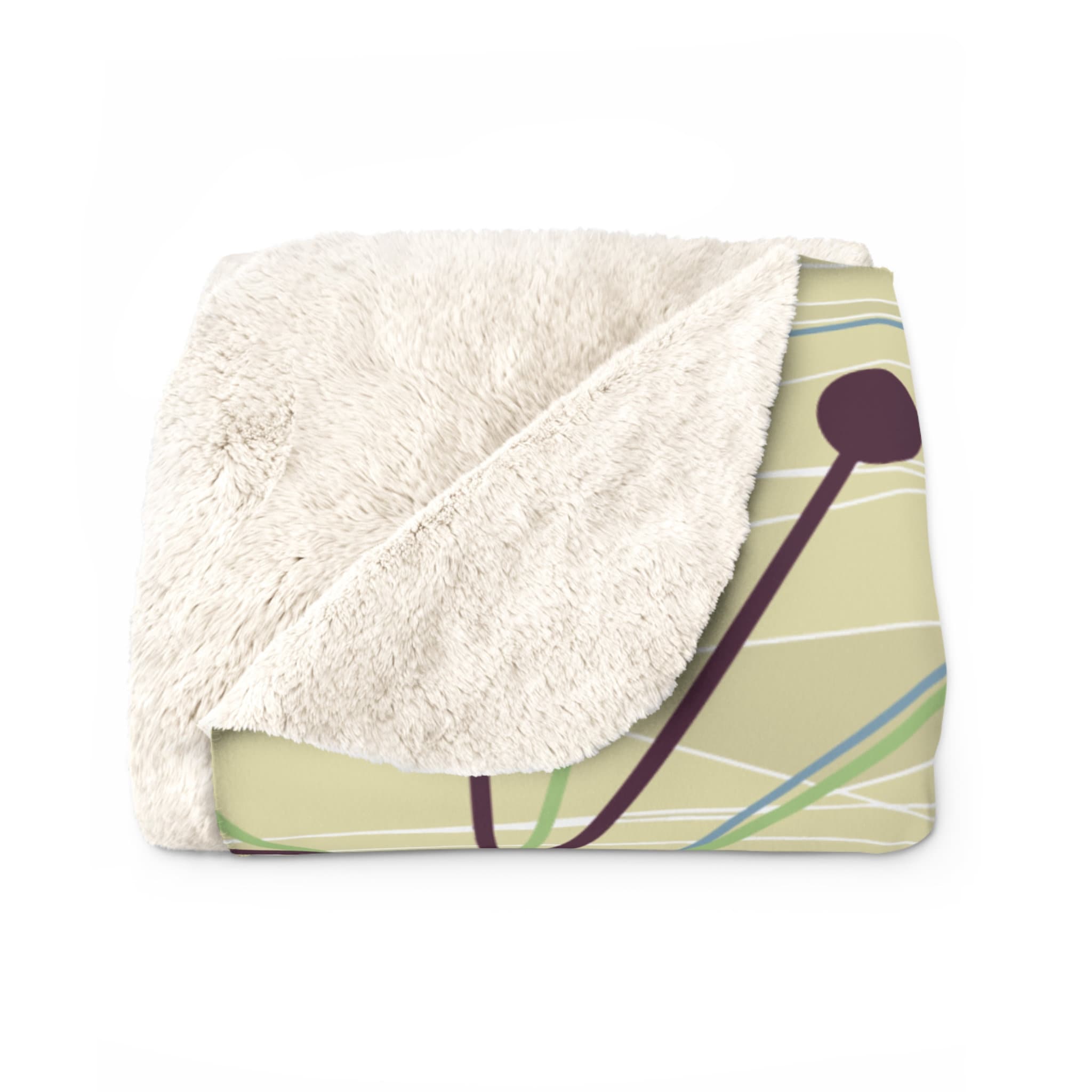 Kate McEnroe New York 50s Mid Century Modern Atomic Boomerang Sherpa Fleece Blanket, MCM Retro Vintage Geometric Starburst Living Room, Bedroom Decor - 129182023Blankets11704015816048263765