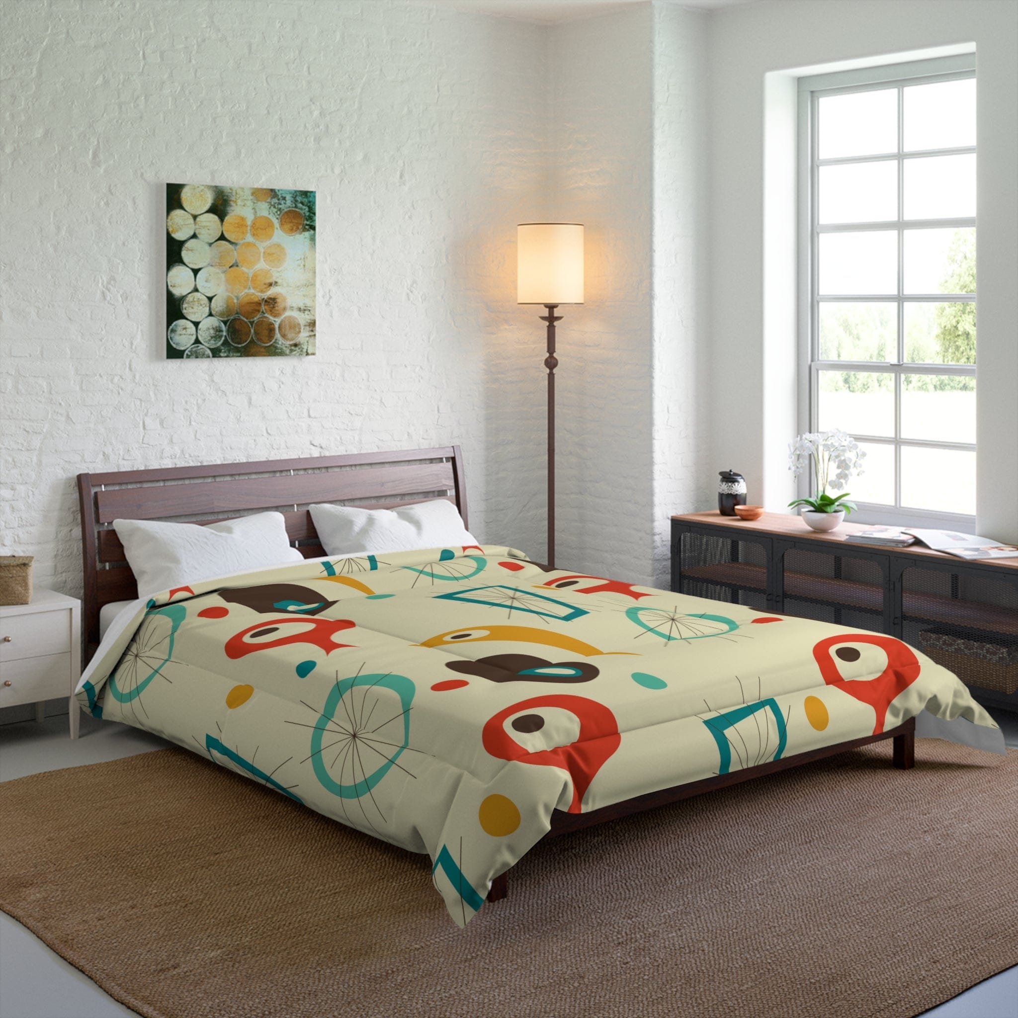 Kate McEnroe New York 50s Mid - Century Modern Geometric Retro ComforterComforters16712685342689038085