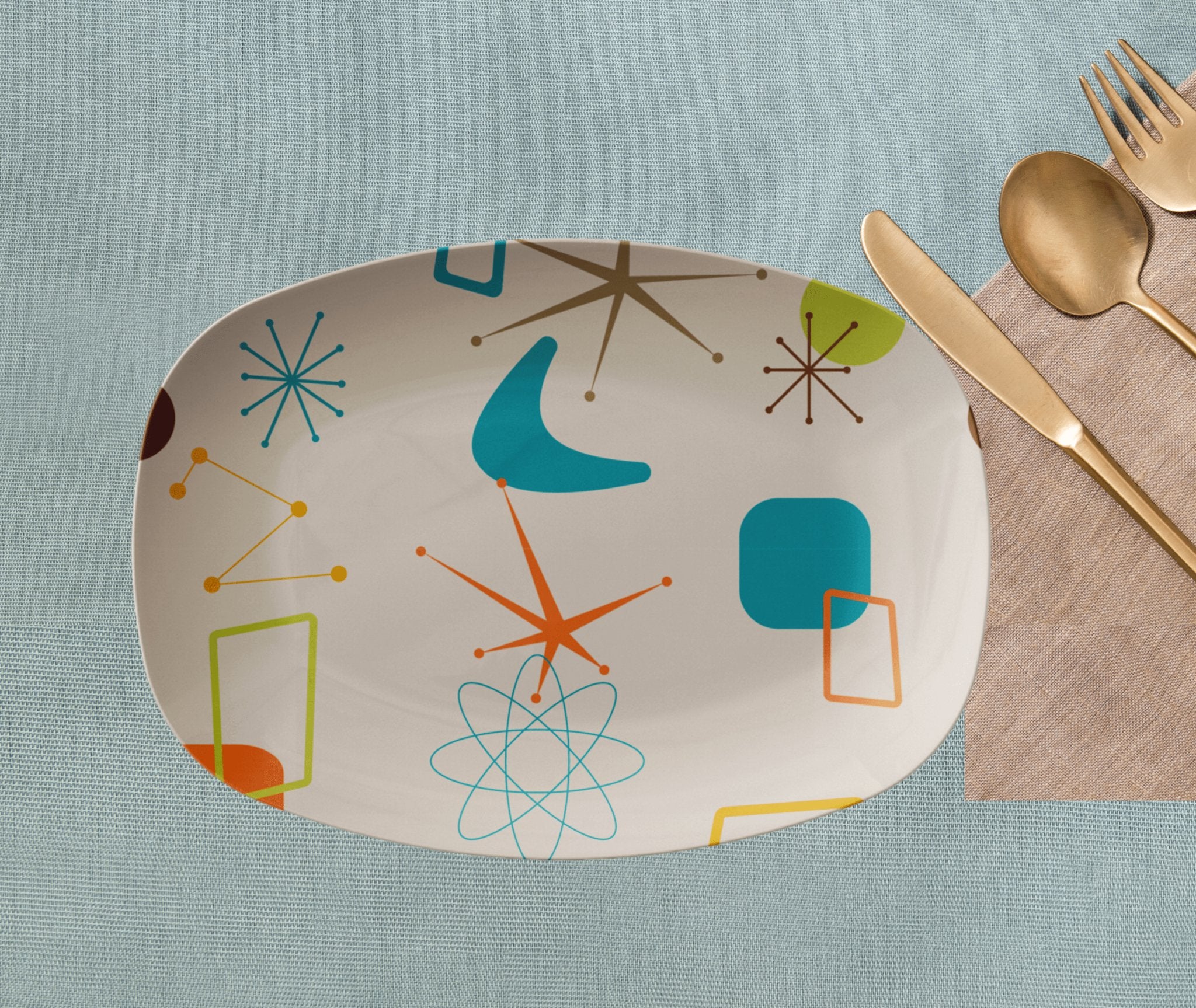 Kate McEnroe New York 50s Retro Mid Mod Geometric Serving PlatterServing PlattersP21 - MID - GEO - 61