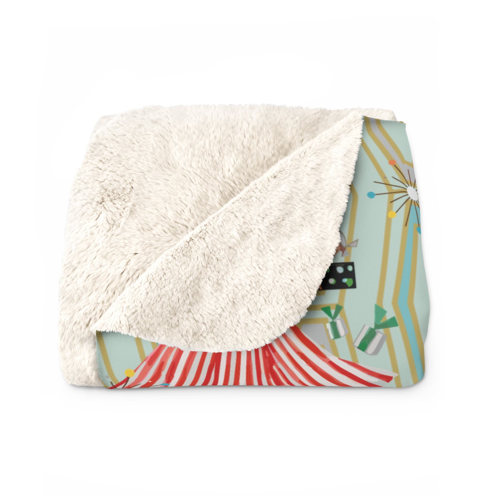 Kate McEnroe New York 50s Retro Vintage Mid Century Modern Women, Housewives, Couples in Christmas Setting Sherpa Fleece Blanket - 129382023Blankets15787163896903194341