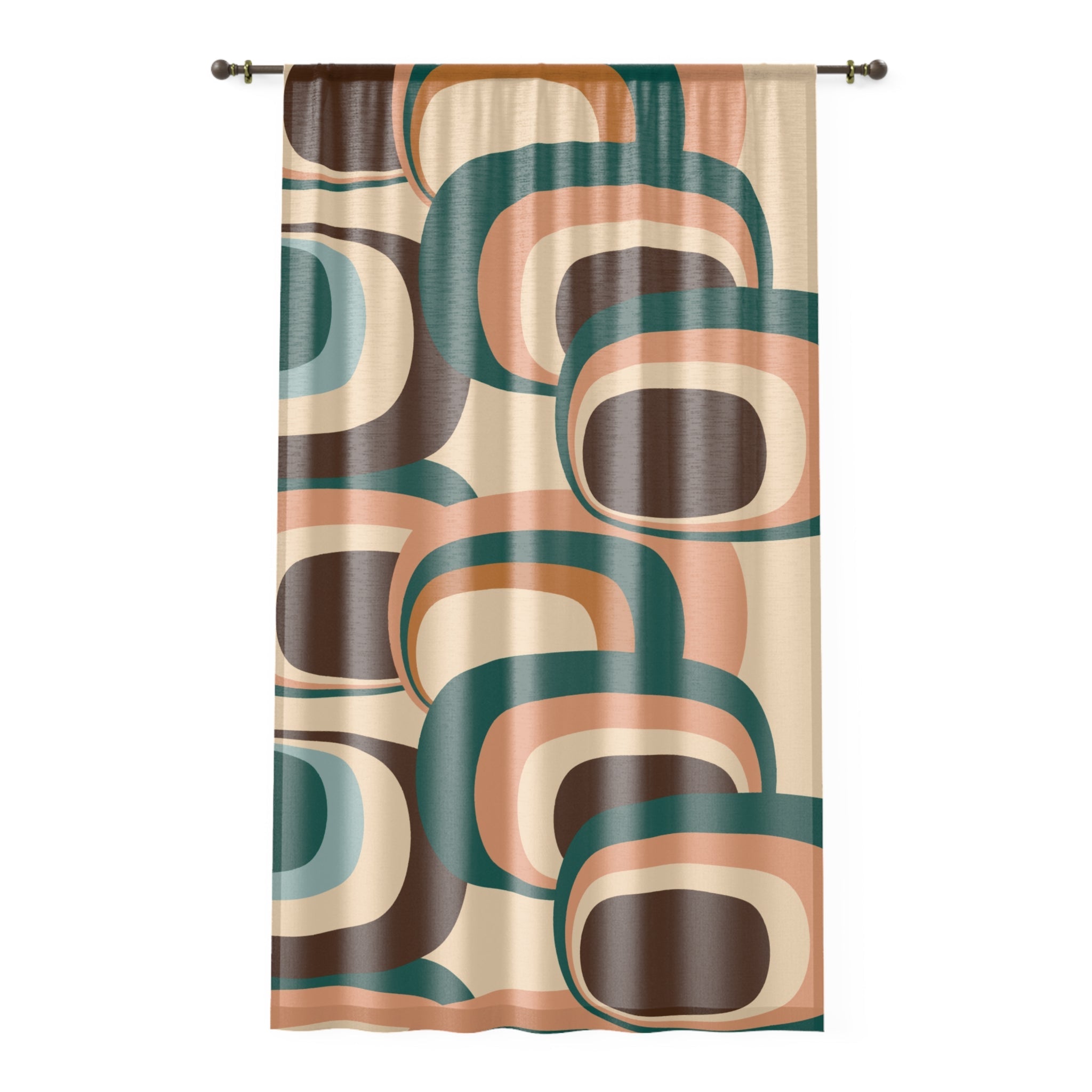 Kate McEnroe New York 60s, 70s Mid Century Modern Retro Geometric Window Curtains, Green, Blue, Brown, Beige MCM Curtain Panels, Living Room, Bedroom Drapes GiftsWindow Curtains42429308544777288697