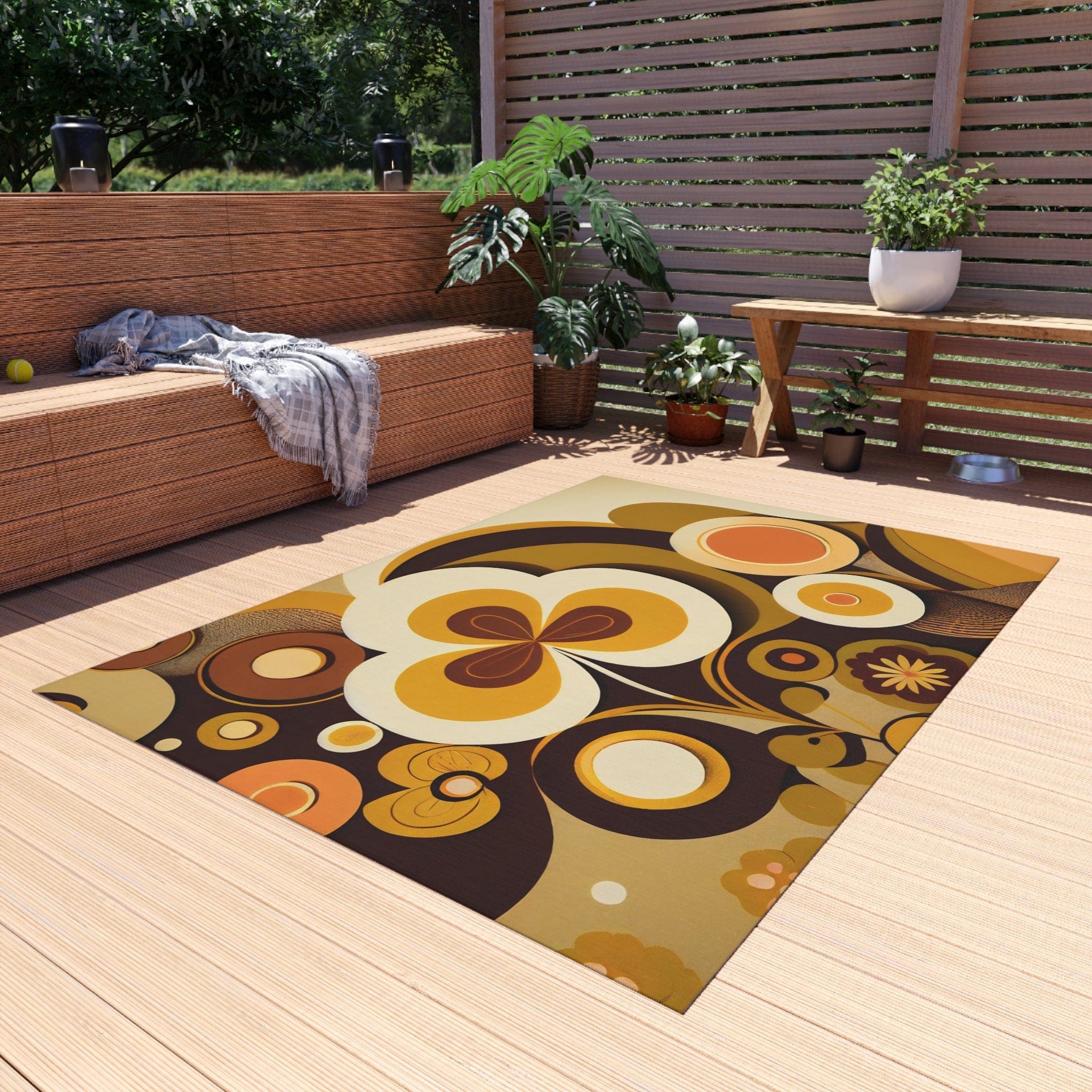 Kate McEnroe New York 60s MCM Retro Indoor - Outdoor Rug, 70s Groovy, Hippie Abstract Patio Rug, Mid Century Modern Living Room, Bedroom Porch Carpet - 123981223Rugs30598061485563124668