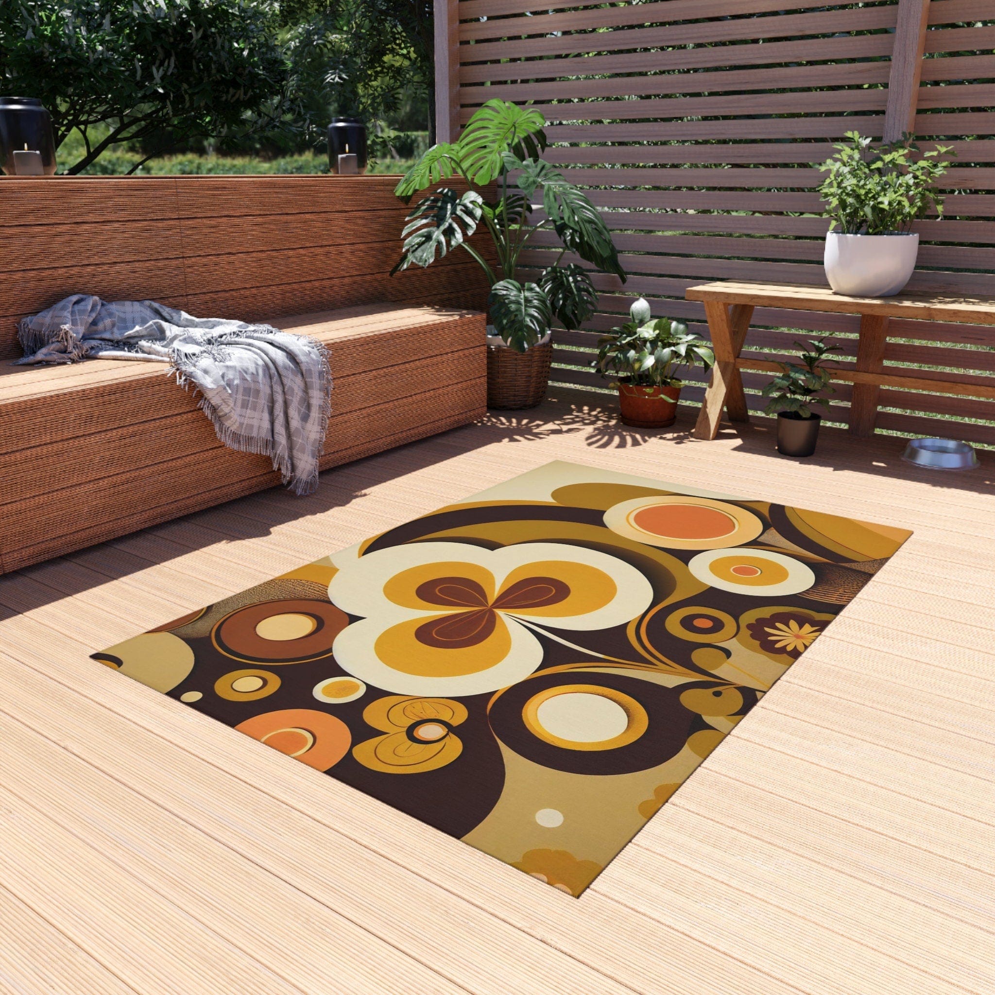 Kate McEnroe New York 60s MCM Retro Indoor - Outdoor Rug, 70s Groovy, Hippie Abstract Patio Rug, Mid Century Modern Living Room, Bedroom Porch Carpet - 123981223Rugs30598061485563124668