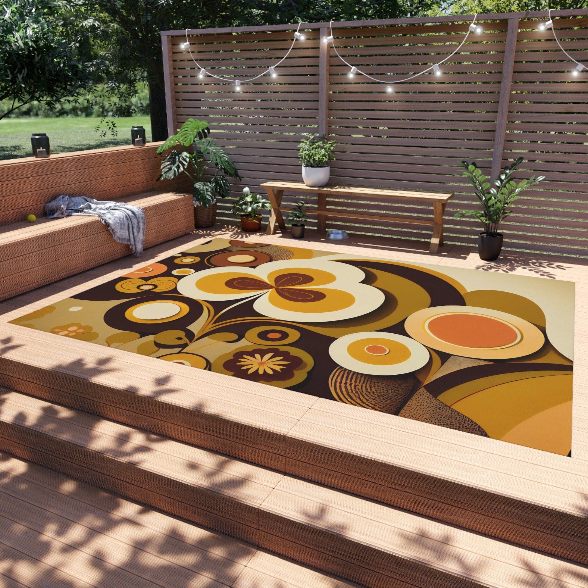 Kate McEnroe New York 60s MCM Retro Indoor - Outdoor Rug, 70s Groovy, Hippie Abstract Patio Rug, Mid Century Modern Living Room, Bedroom Porch Carpet - 123981223Rugs30598061485563124668