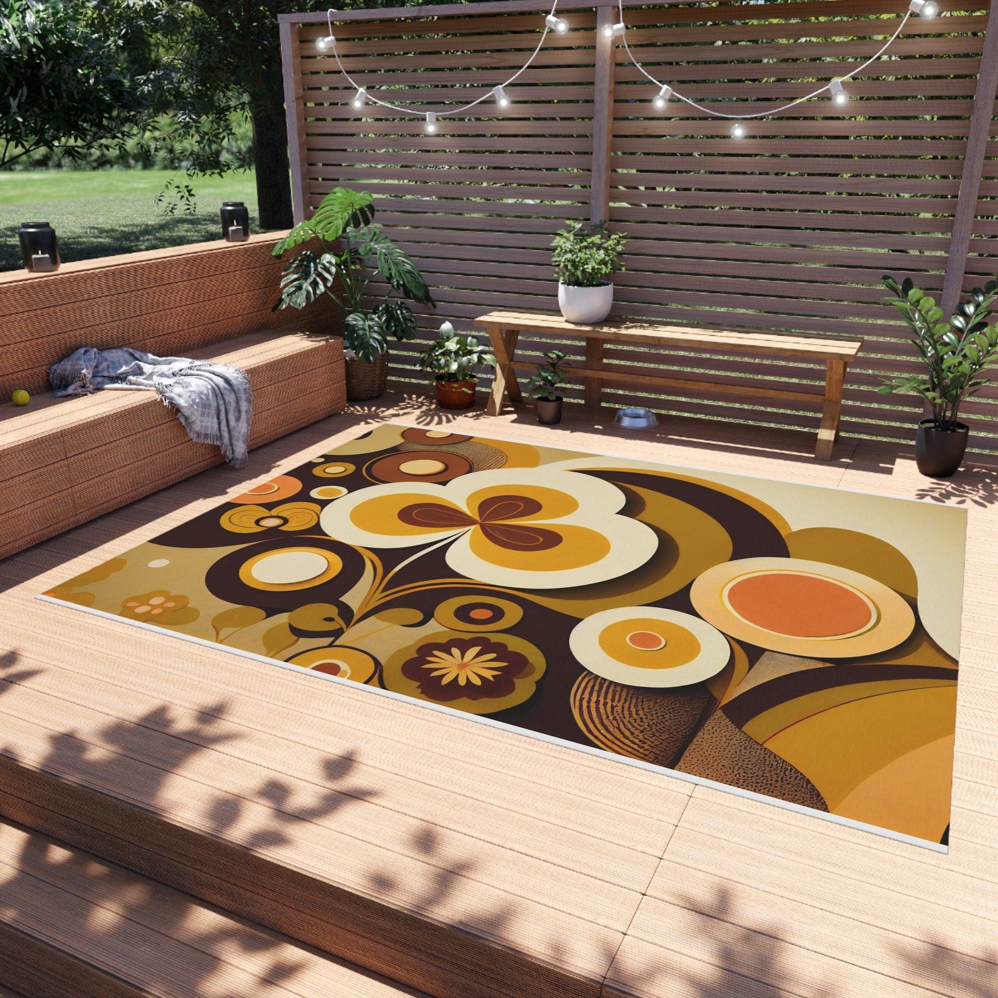 Kate McEnroe New York 60s MCM Retro Indoor - Outdoor Rug, 70s Groovy, Hippie Abstract Patio Rug, Mid Century Modern Living Room, Bedroom Porch Carpet - 123981223Rugs30598061485563124668