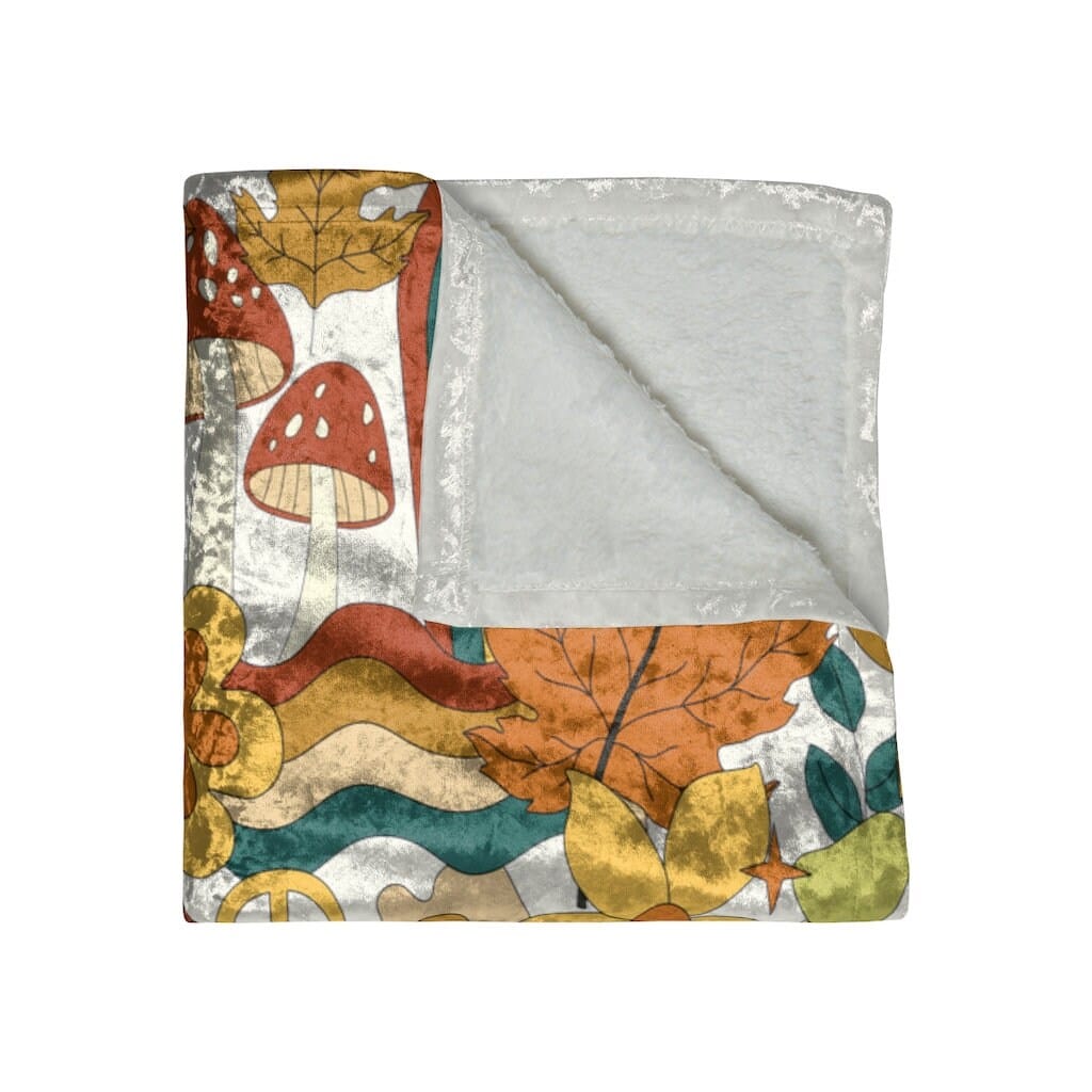 Kate McEnroe New York 70s Groovy Hippie Retro Floral Crushed Velvet BlanketBlankets40985350223587268806