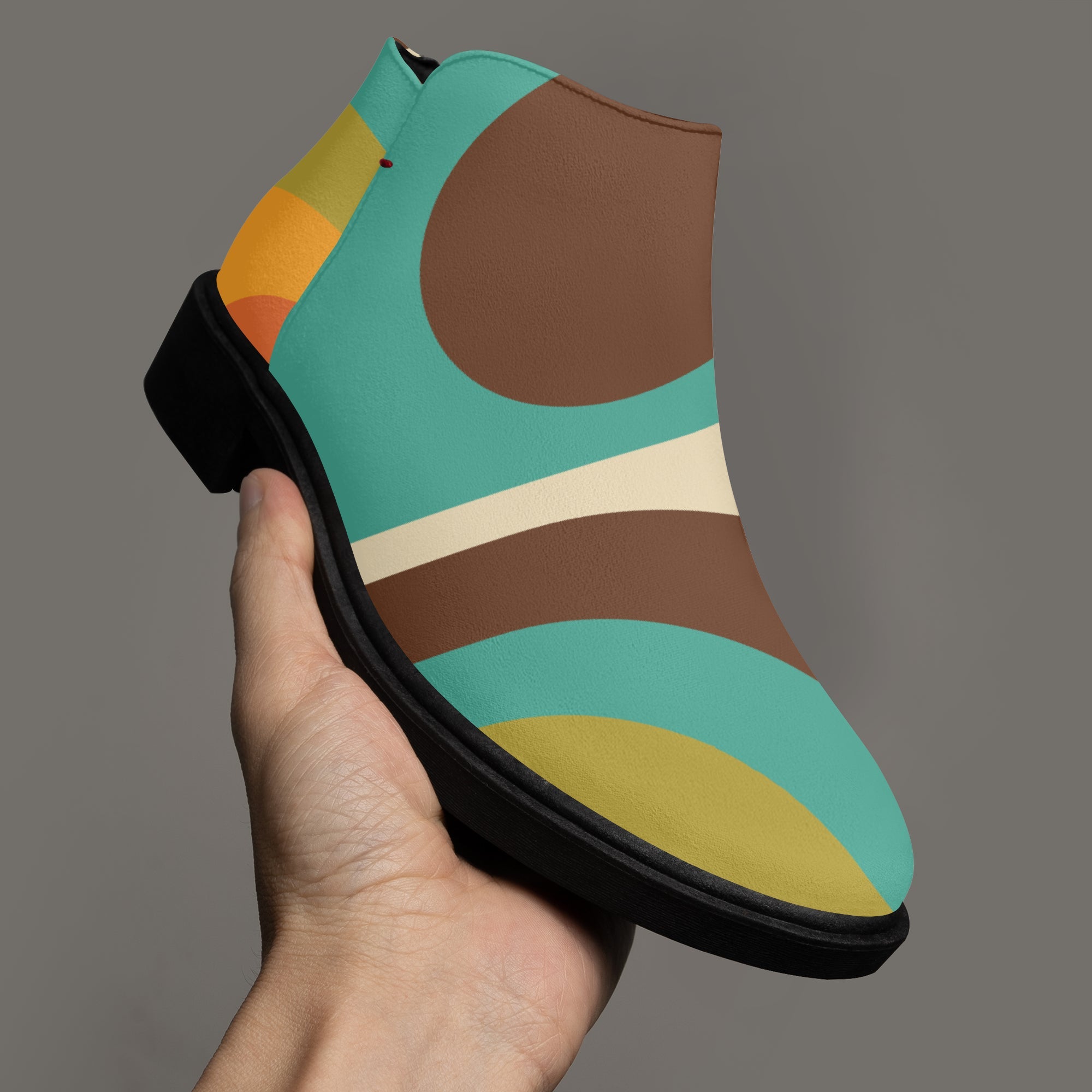 Kate McEnroe New York 70s Groovy Swirl Ankle Boots Retro Mod Wave BootiesAnkle Bootsm2l3lhk1_001