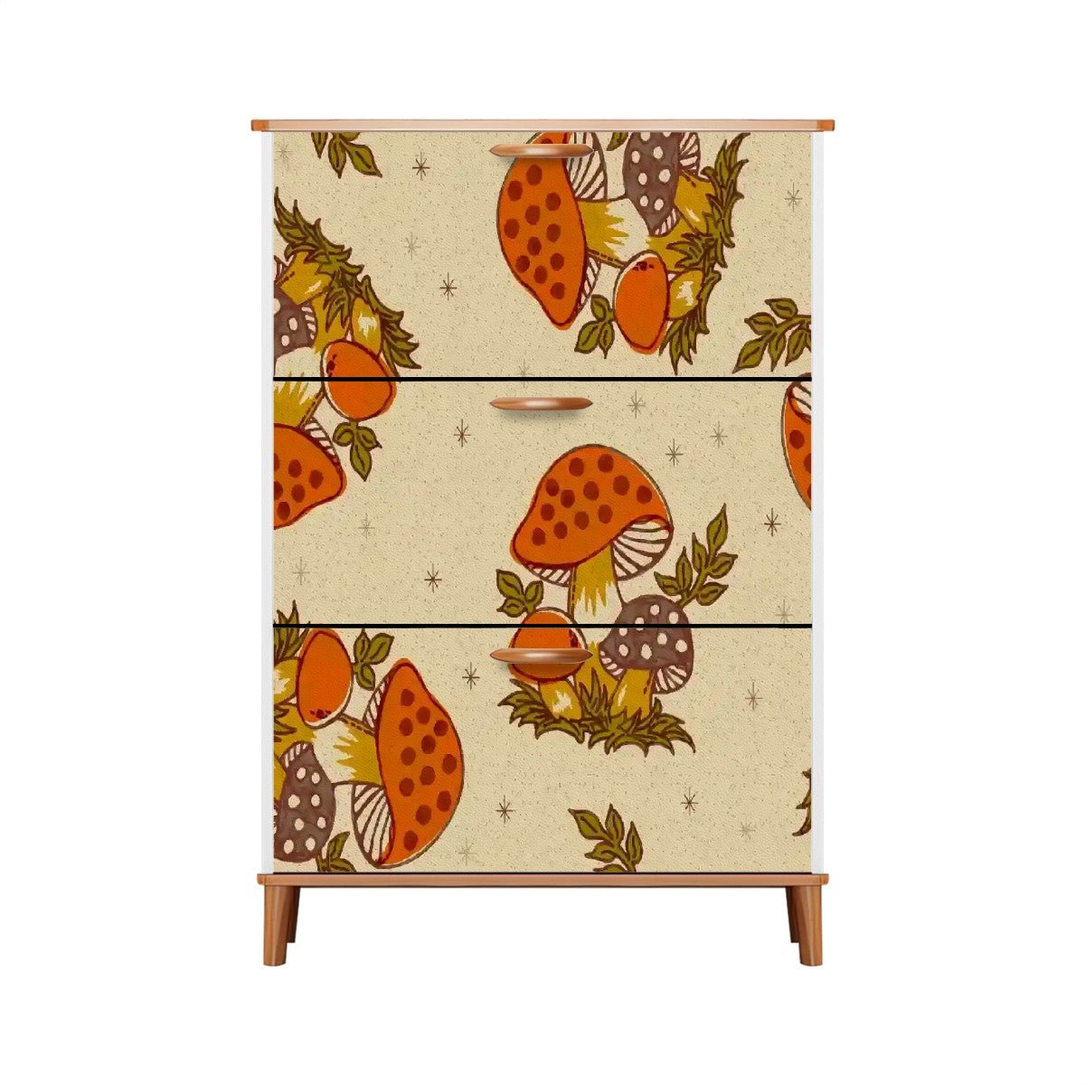 Kate McEnroe New York 70s Merry Mushroom Shoe Cabinet, Retro Mid Century Modern Storage Organizer, Woodland MCM Hallway FurnitureShoe StoragedwkTwUGPLb
