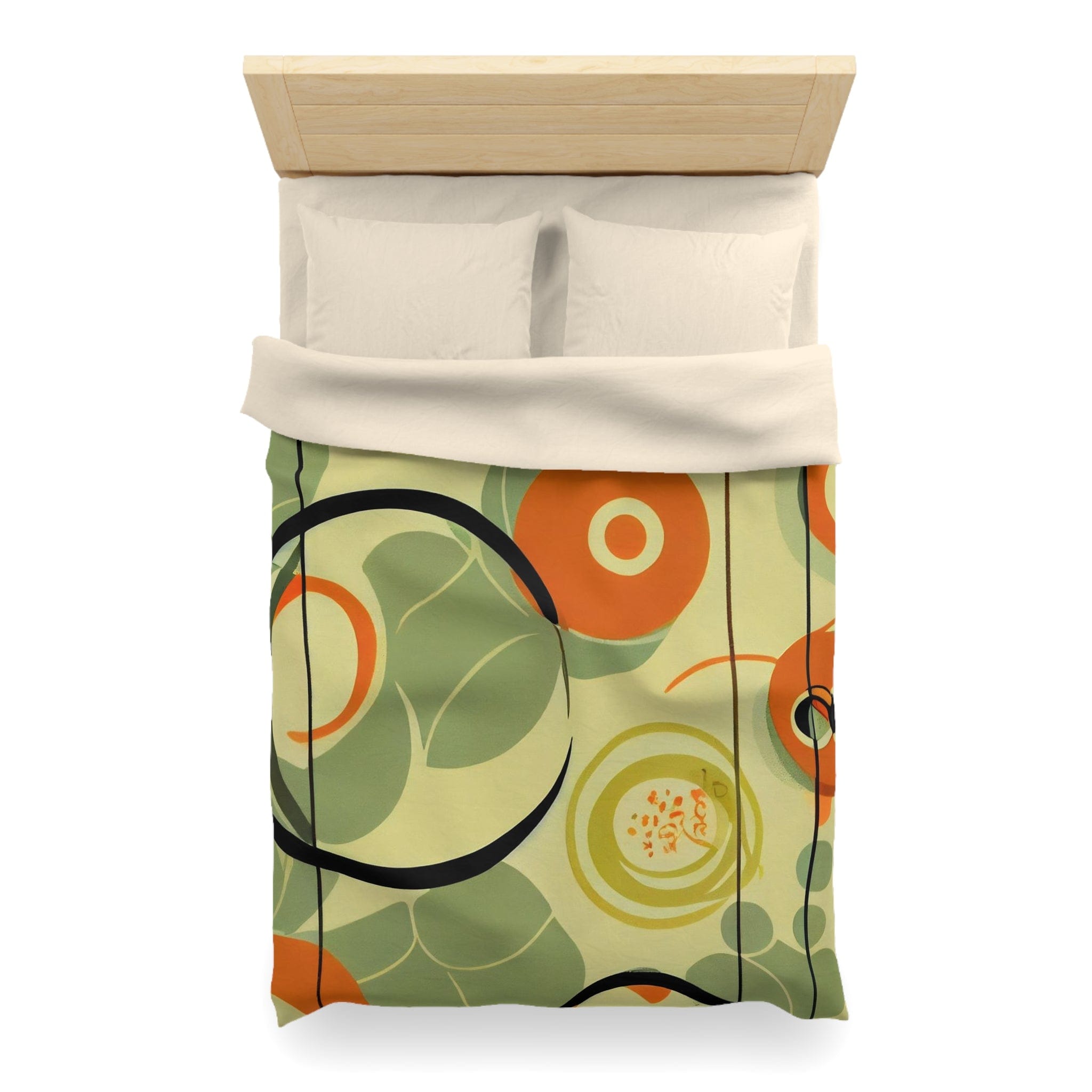 Kate McEnroe New York 70s Mod Abstract Geometric Duvet Cover, Burnt Orange and Green Mid Century Style, Queen, King, Twin, Twin XL Bedding - KM13829923Duvet Covers30652507126637710229