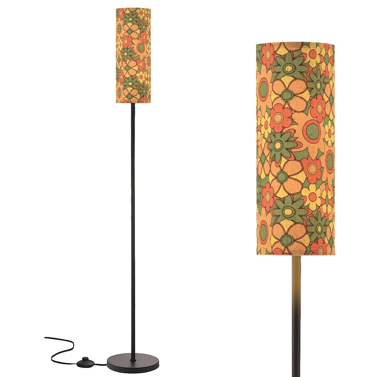70s Retro Floral Mid Century Modern Tall Floor Lamp – Kate McEnroe