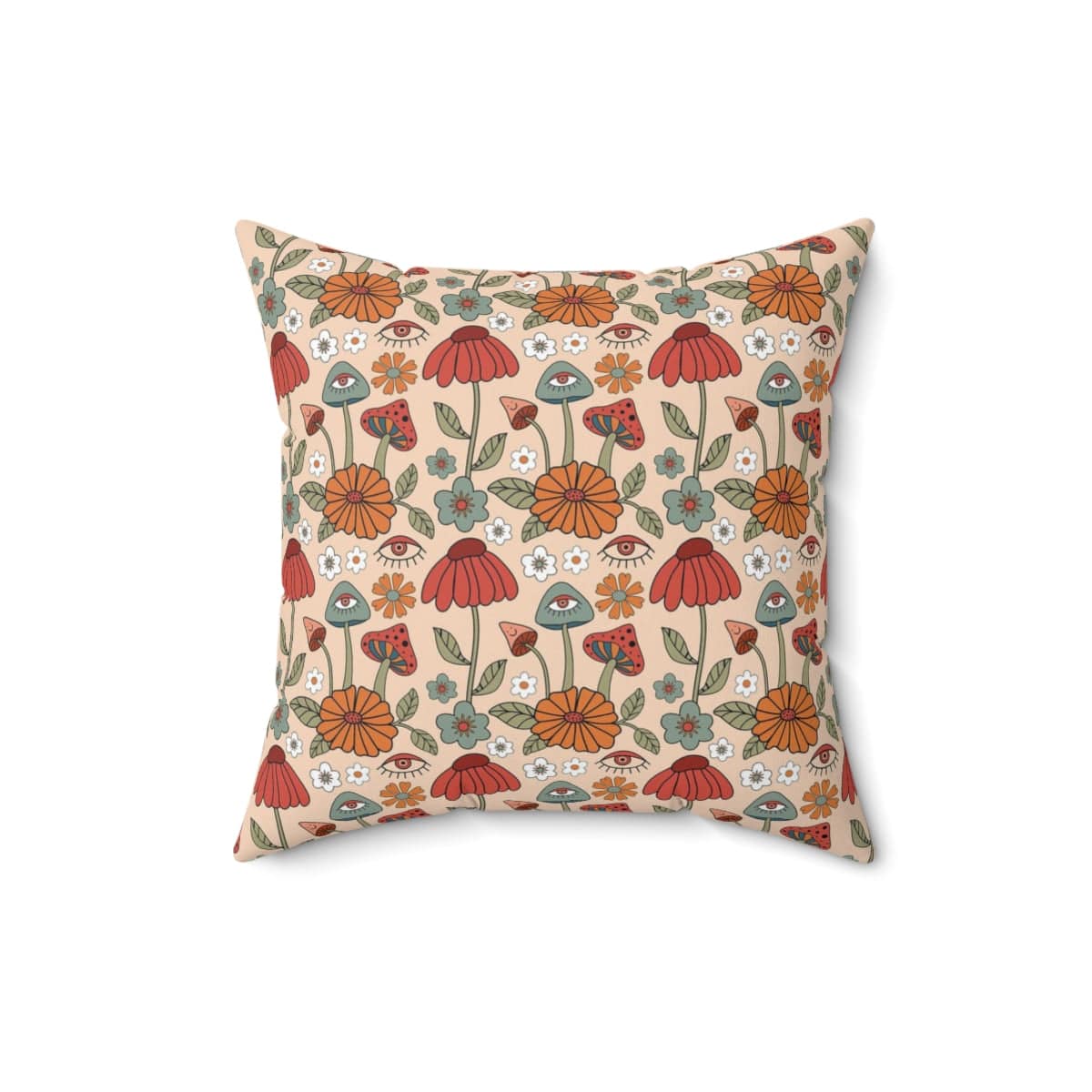 Kate McEnroe New York 70s Retro Hippie Mushroom Cottagecore PillowThrow Pillows32002488539510193939
