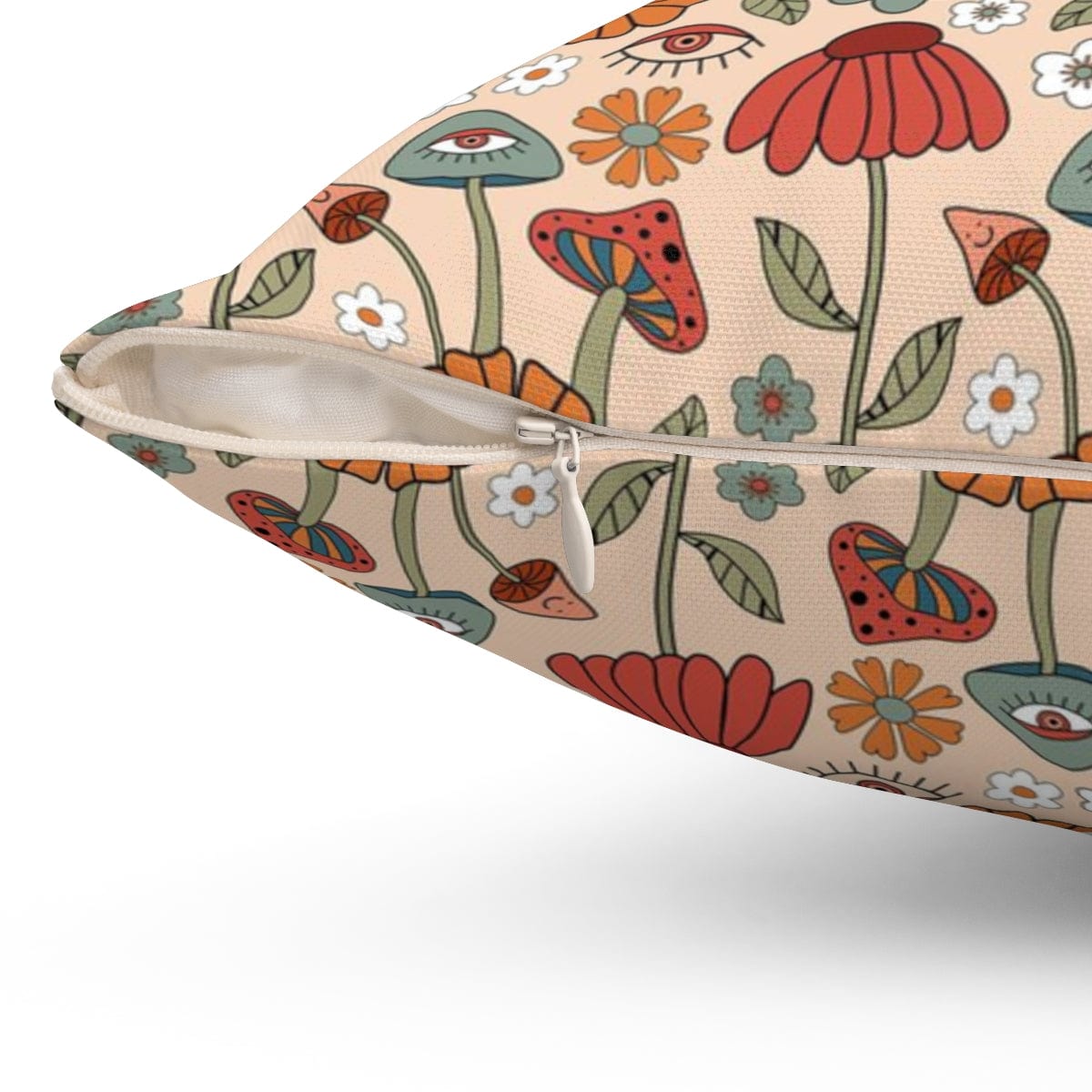 Kate McEnroe New York 70s Retro Hippie Mushroom Cottagecore PillowThrow Pillows32002488539510193939