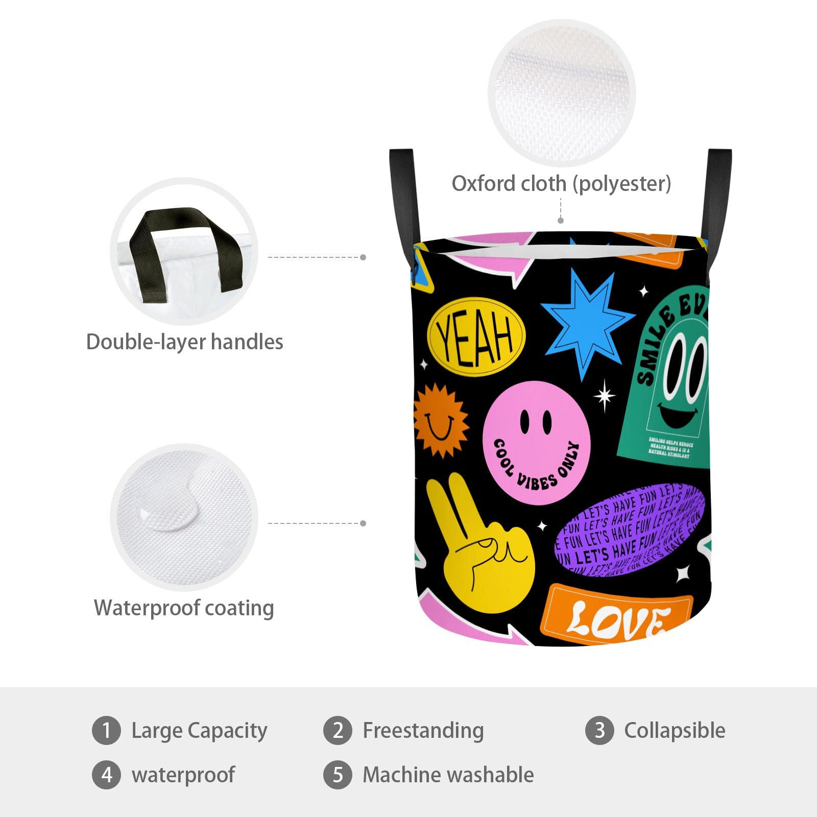 Kate McEnroe New York 90s Aesthetics Large Capacity and Collapsible Laundry BasketLaundry BasketsEP18282278349235