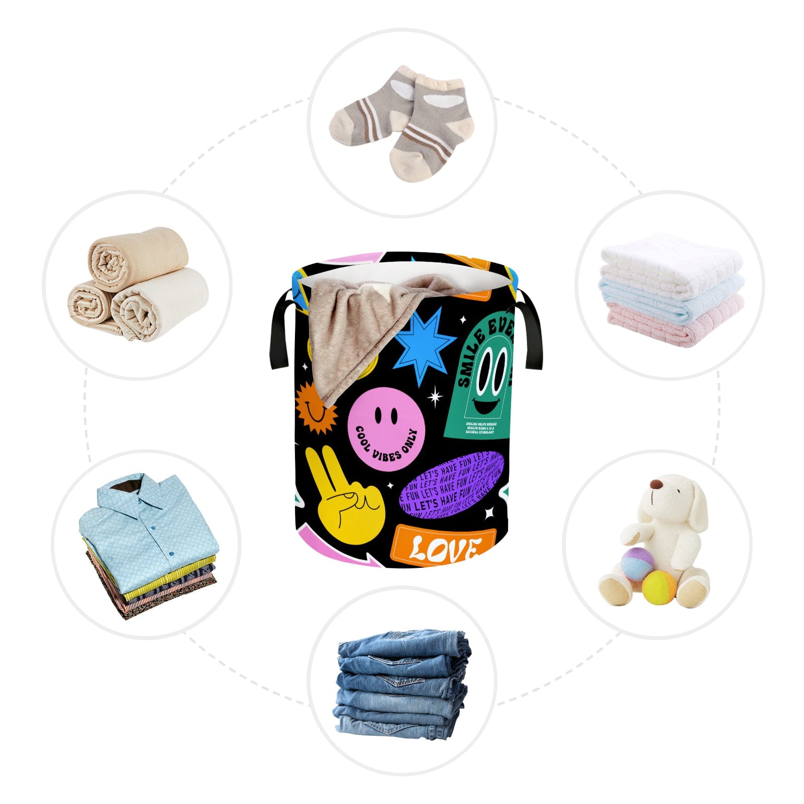 Kate McEnroe New York 90s Aesthetics Large Capacity and Collapsible Laundry BasketLaundry BasketsEP18282278349235