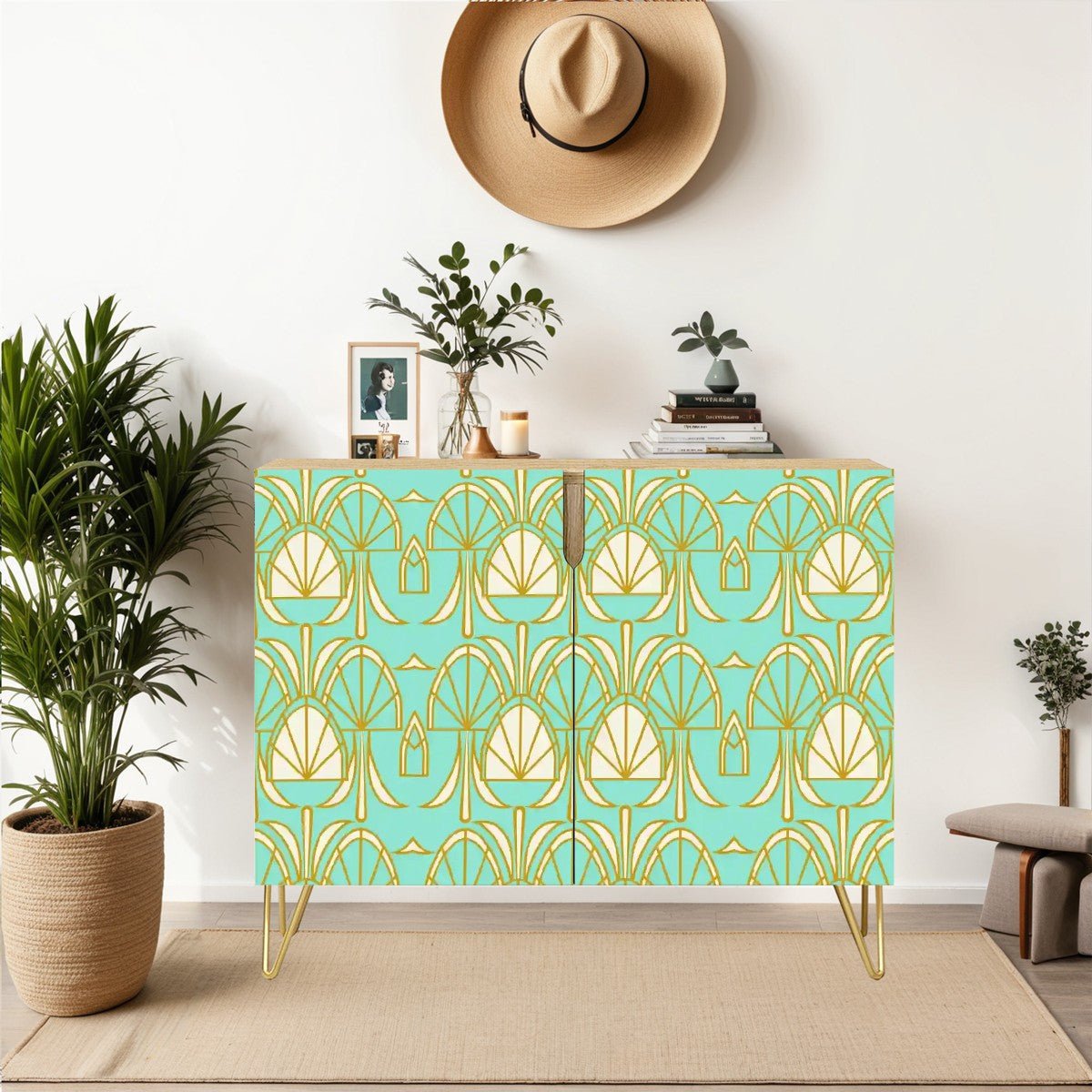 Kate McEnroe New York Art Deco Credenza, Mid Century Modern Geometric Sideboard, 1920s Glam Storage CabinetStorage CabinetsAaUdcK1Mme