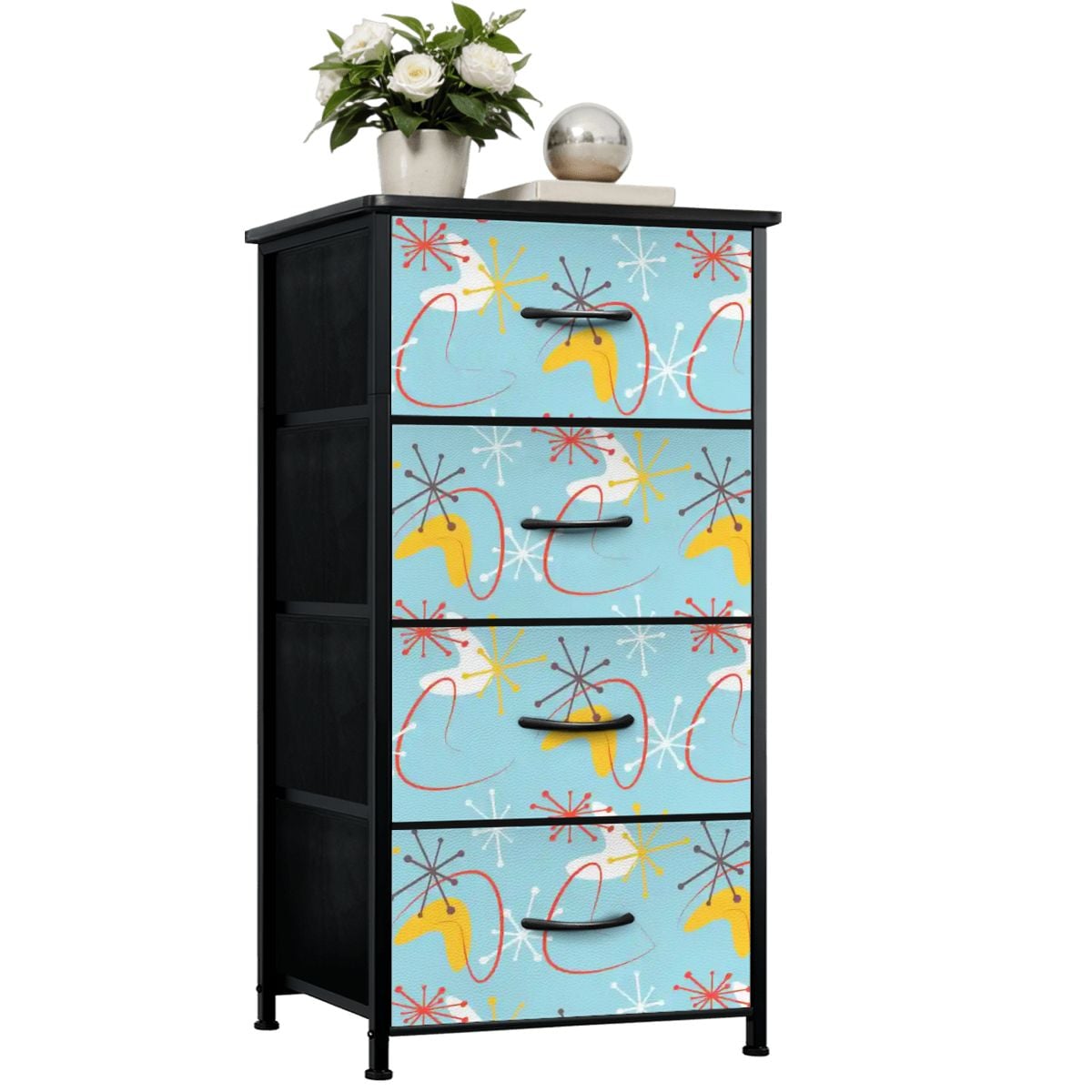 Kate McEnroe New York Atomic 50s Boomerang Starburst Mid Century Modern 4 Drawer DresserDressershID5fUyskt